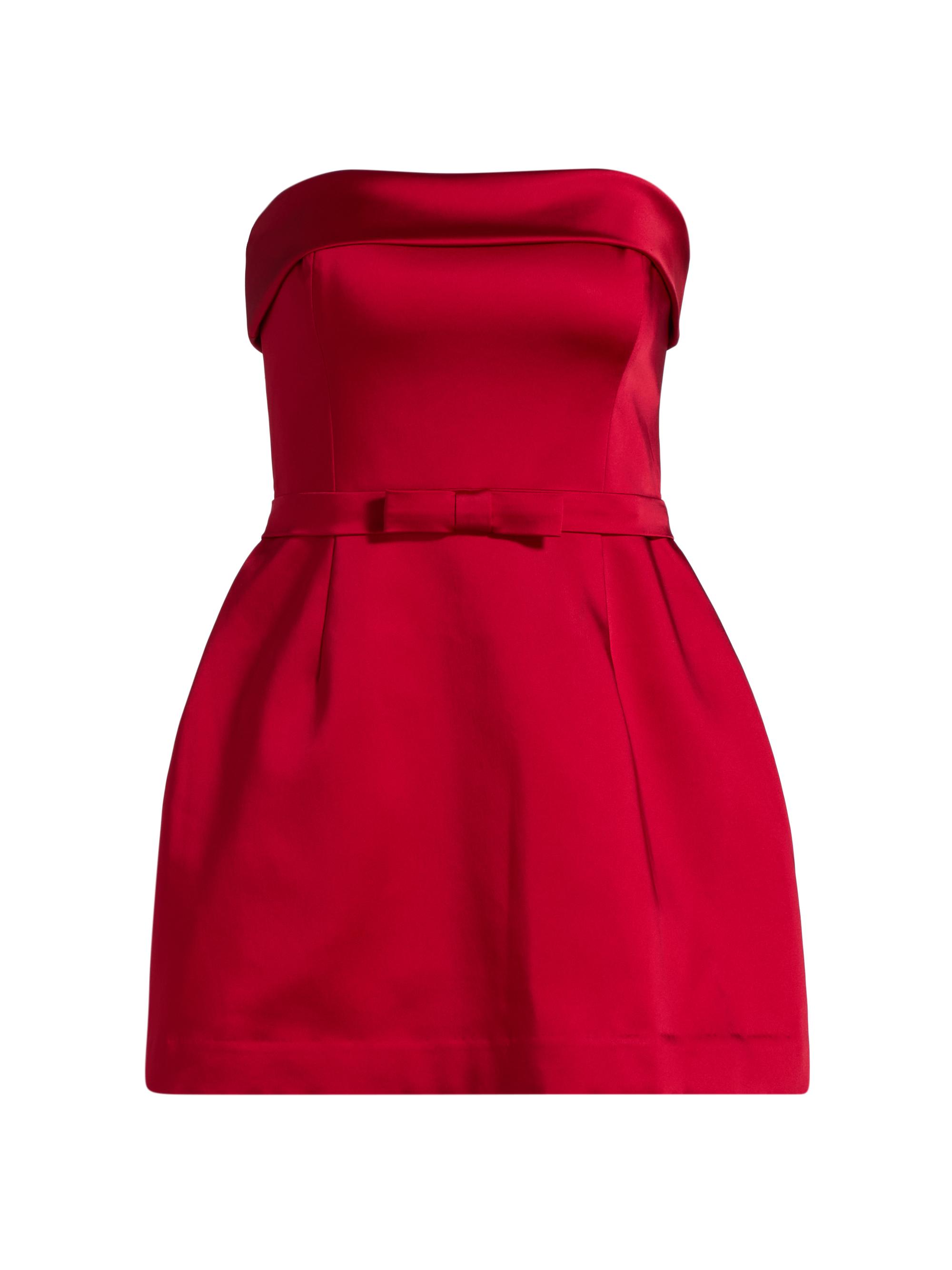 Amanda Uprichard Women's Avalee Strapless Skort Romper - Red