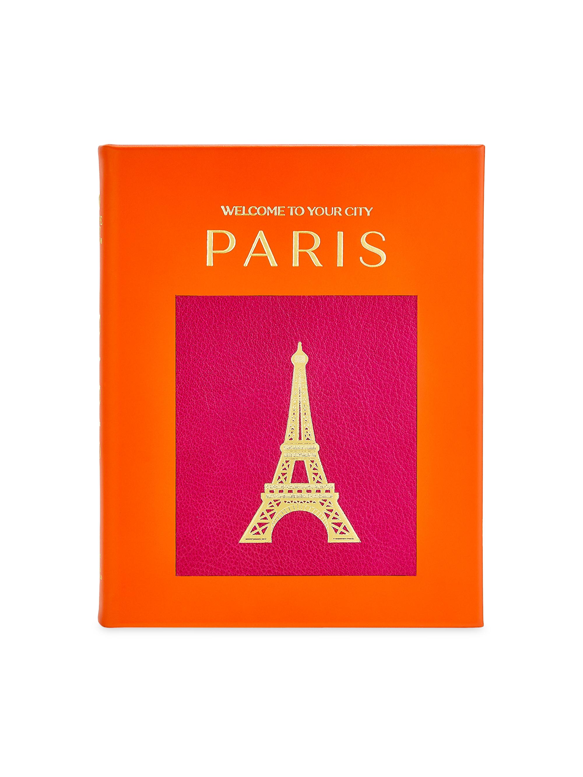 Graphic Image Trope Paris Leather Bound Book - Orange