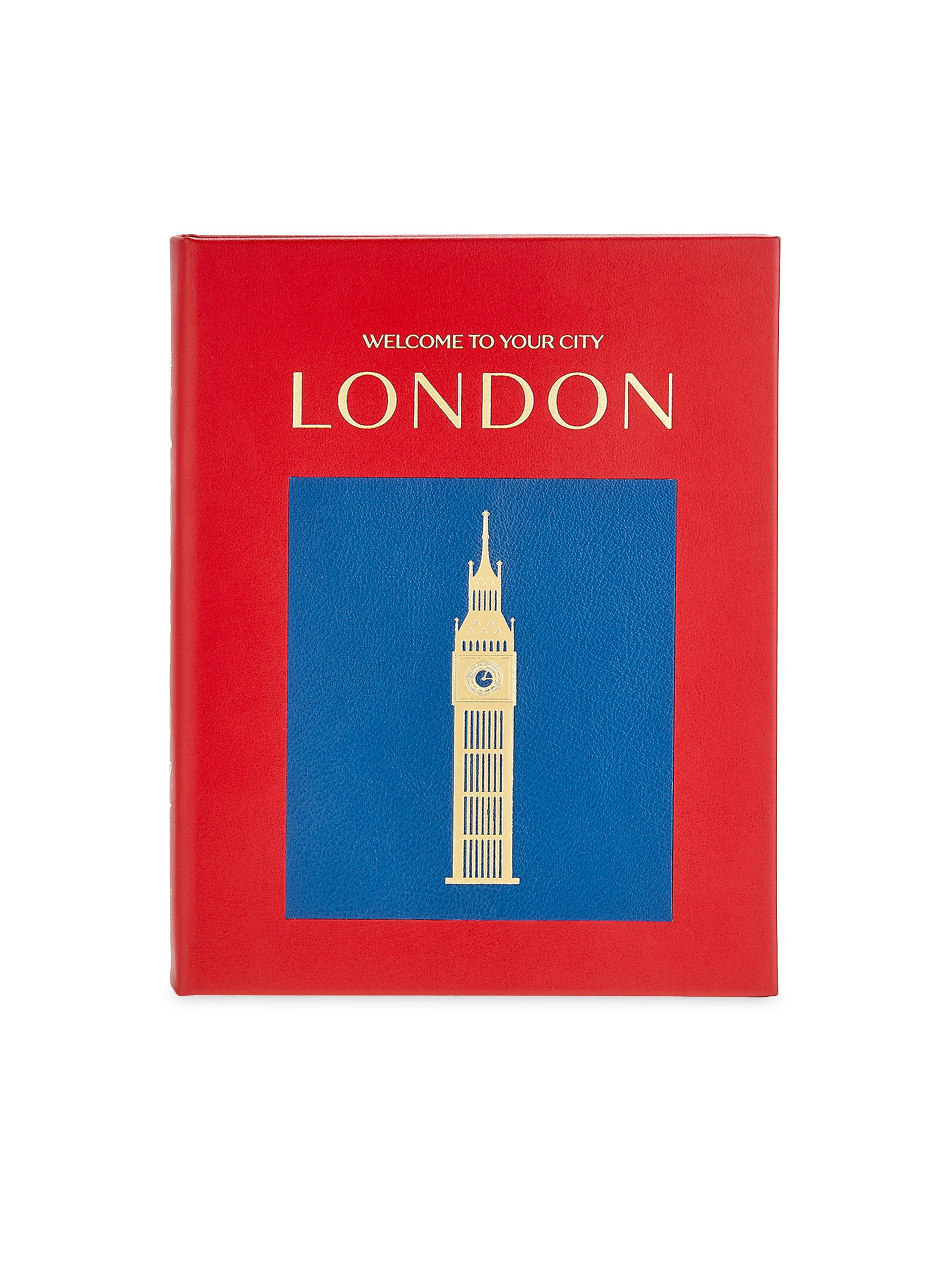Graphic Image Trope London Leather Bound Book - Red
