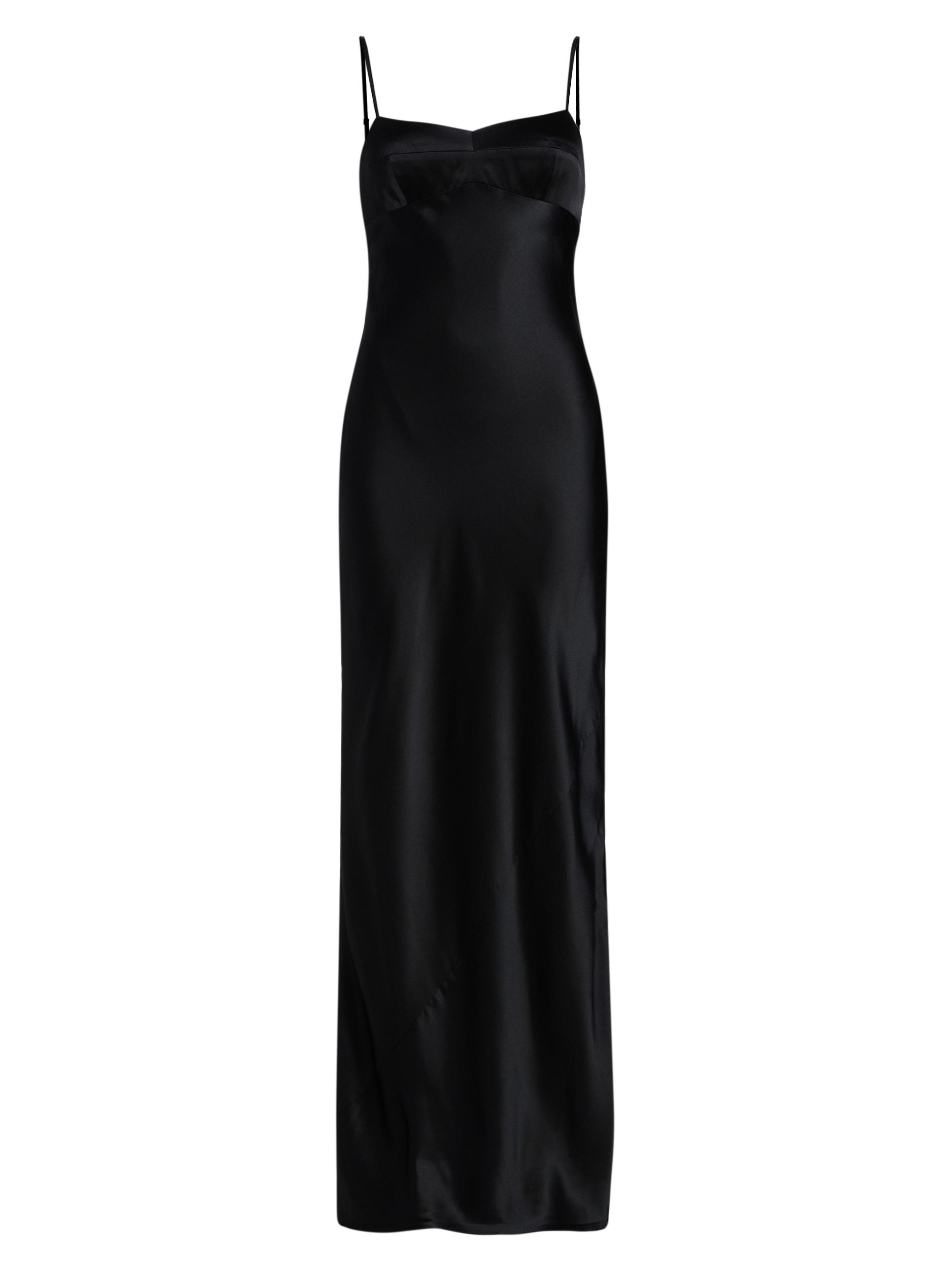 Amanda Uprichard Women's Janeiro Silk Satin Maxi Dress - Black