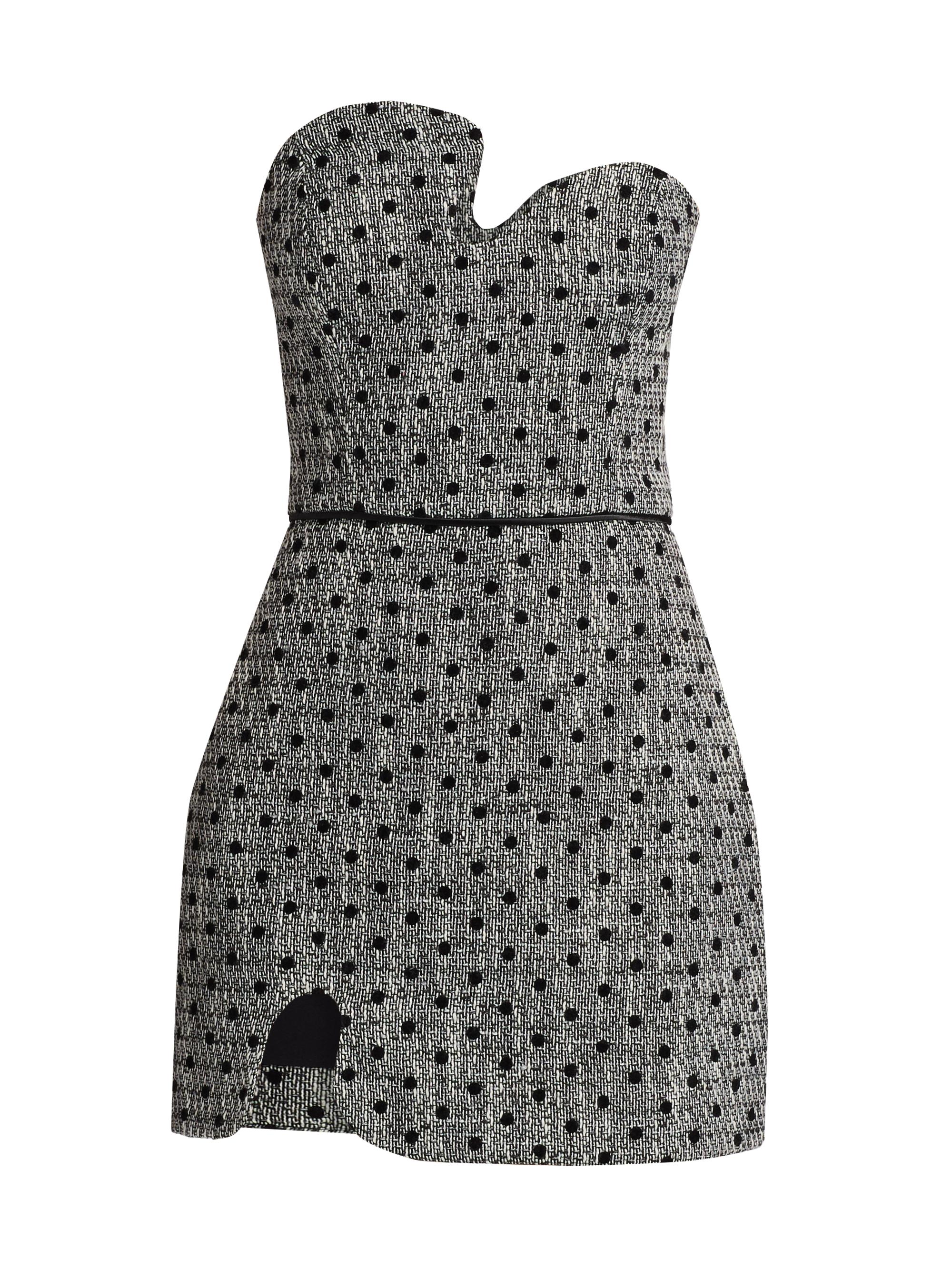 Amanda Uprichard Women's Puzzle Polka Dot Strapless Minidress - Black White
