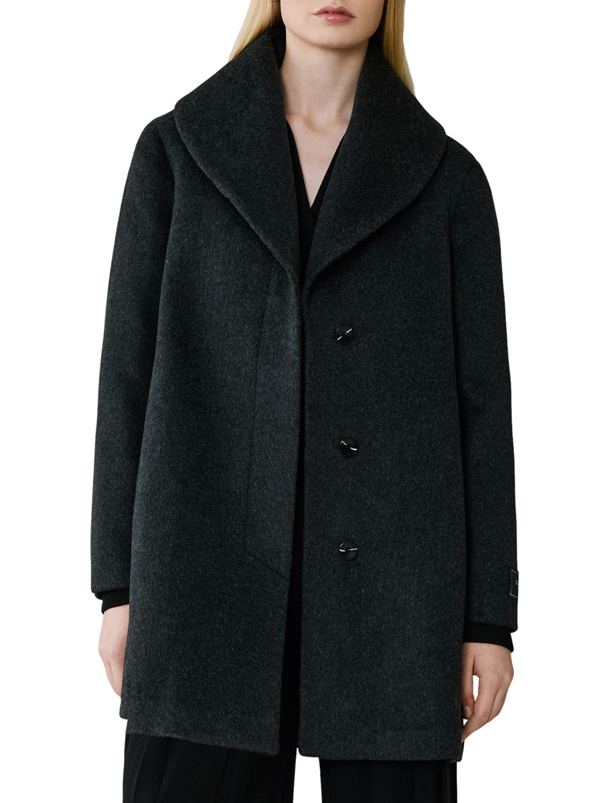 Soia & Kyo Women's Elsa Wool-Blend Shawl Collar Coat - Black Heather