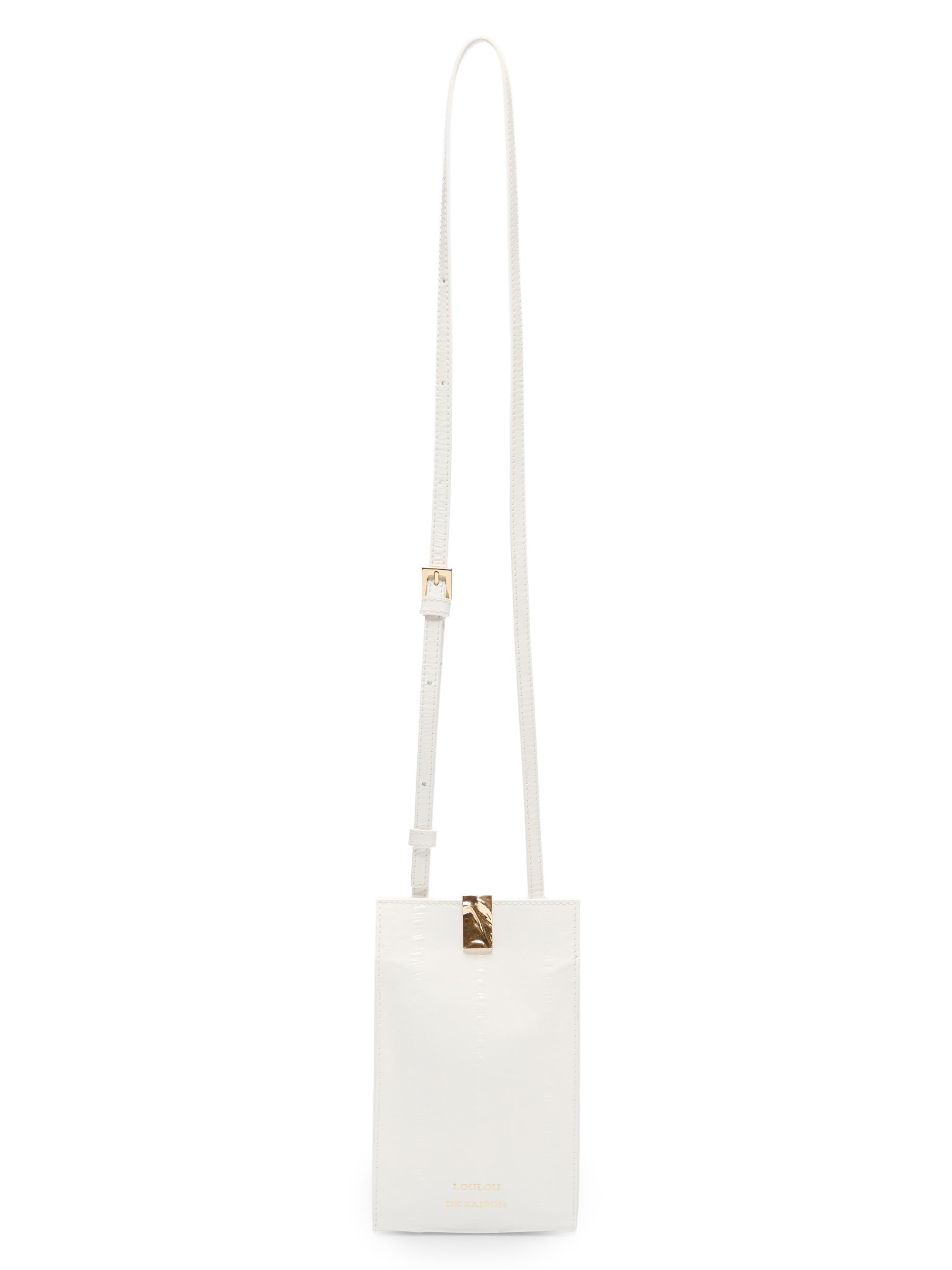 Loulou de Saison Women's Mini Neri Eel-Effect Leather Crossbody Bag - White