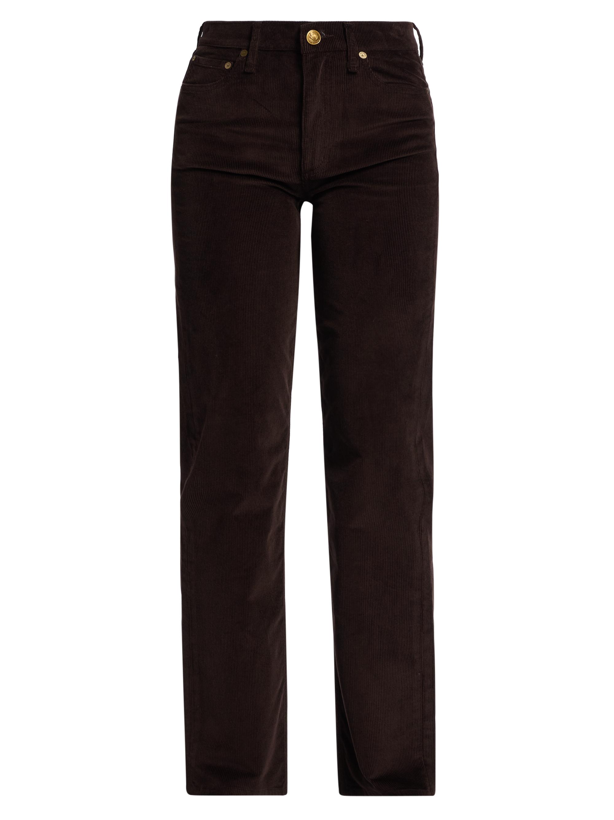 Frame High-Rise Corduroy Straight-Leg Pants | Saks Fifth Avenue