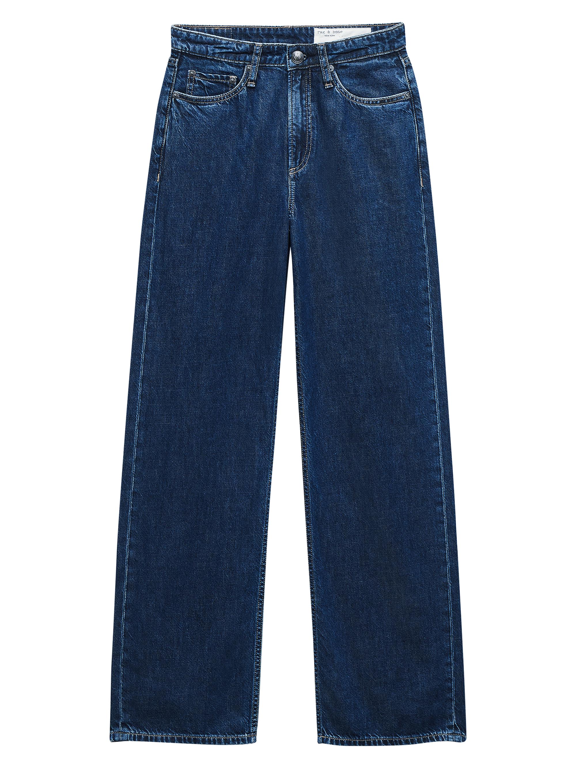 rag & bone Women's Logan Mr Wide Leg Mid-Rise Jeans - Wellbrook