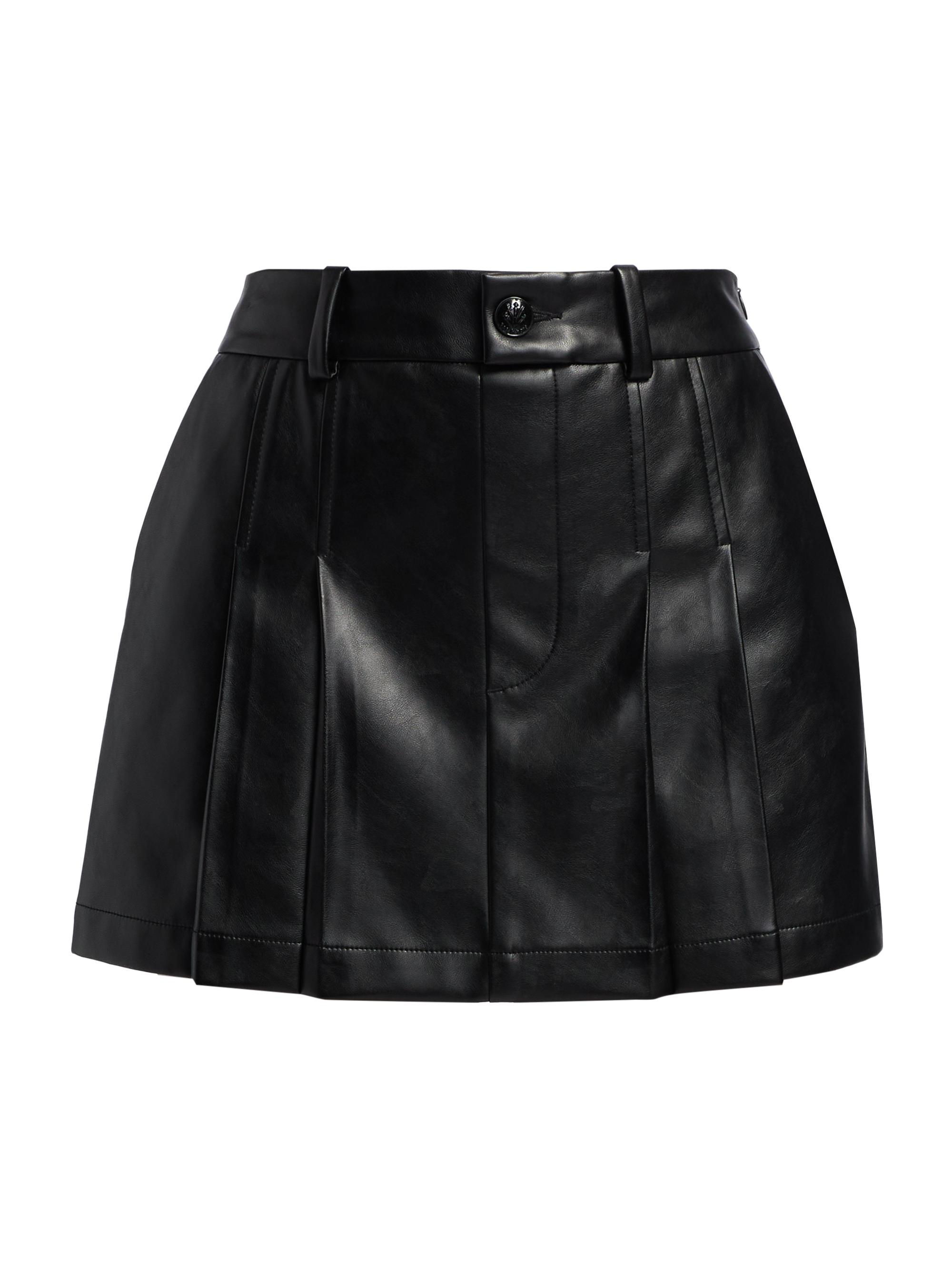 rag & bone Women's Esme Faux Leather Skort - Black