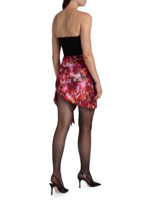 BCBGMAXAZRIA Women's Printed Bustier Minidress - Black Washed Floral Chilli | Thumbnail 5