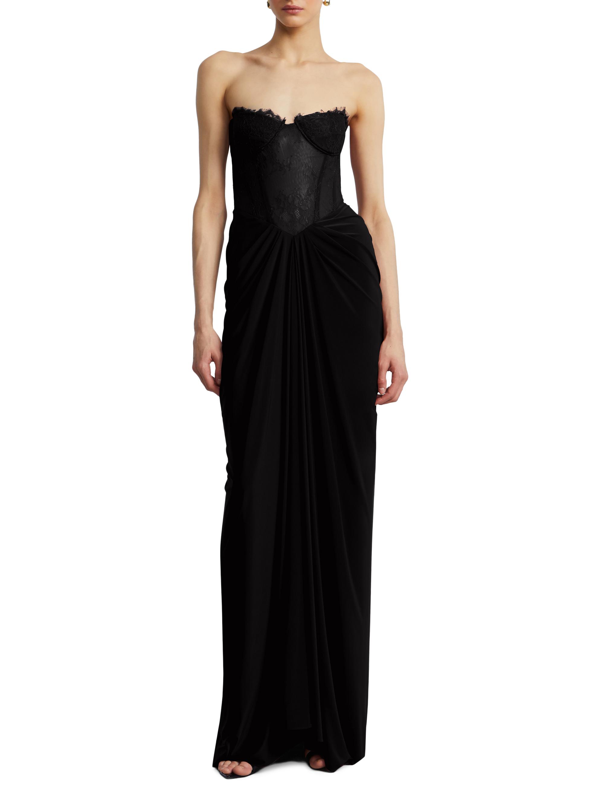 BCBGMAXAZRIA Lace & Jersey Strapless Gown | Saks Fifth Avenue