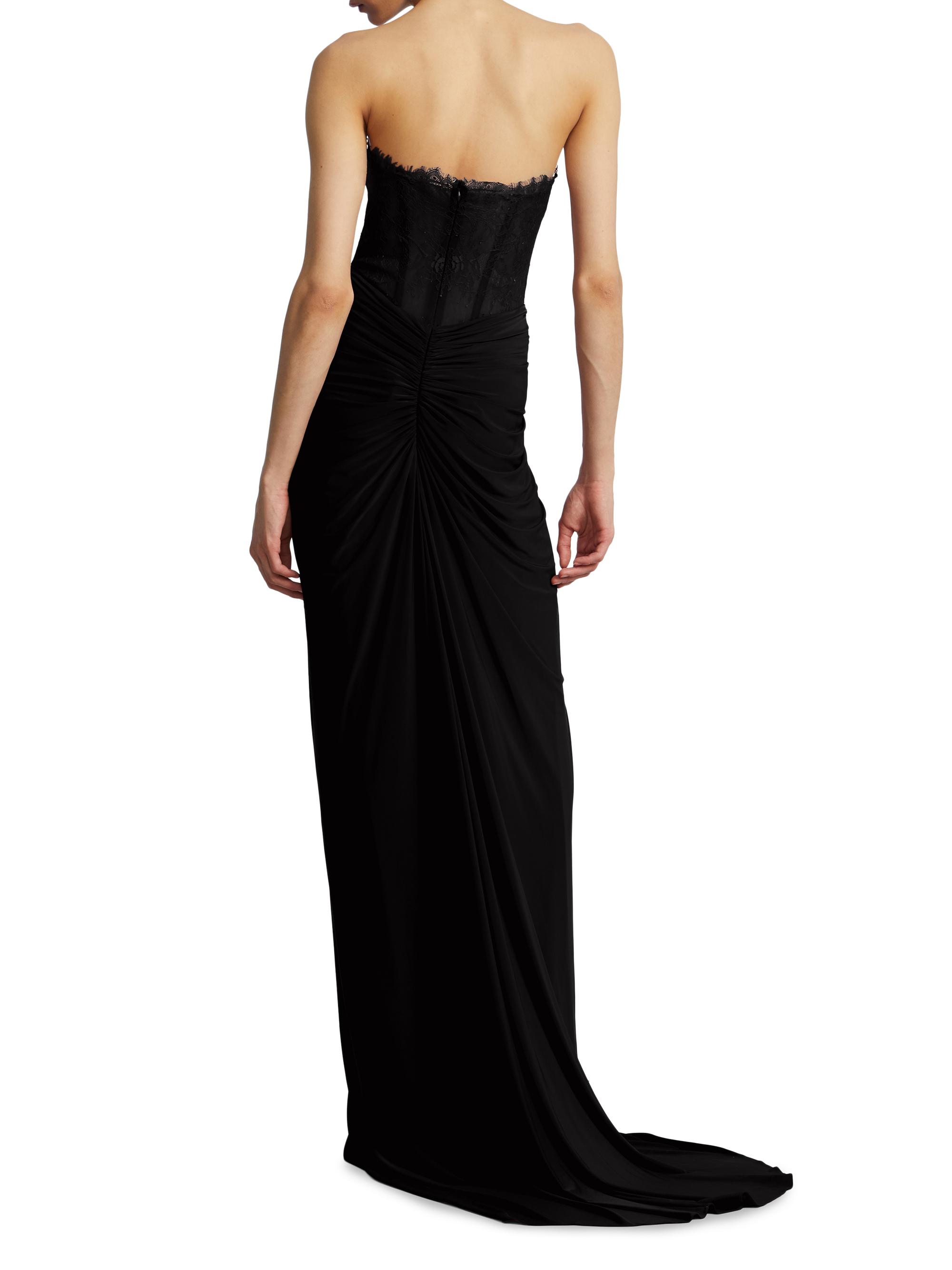 BCBGMAXAZRIA Lace & Jersey Strapless Gown | Saks Fifth Avenue
