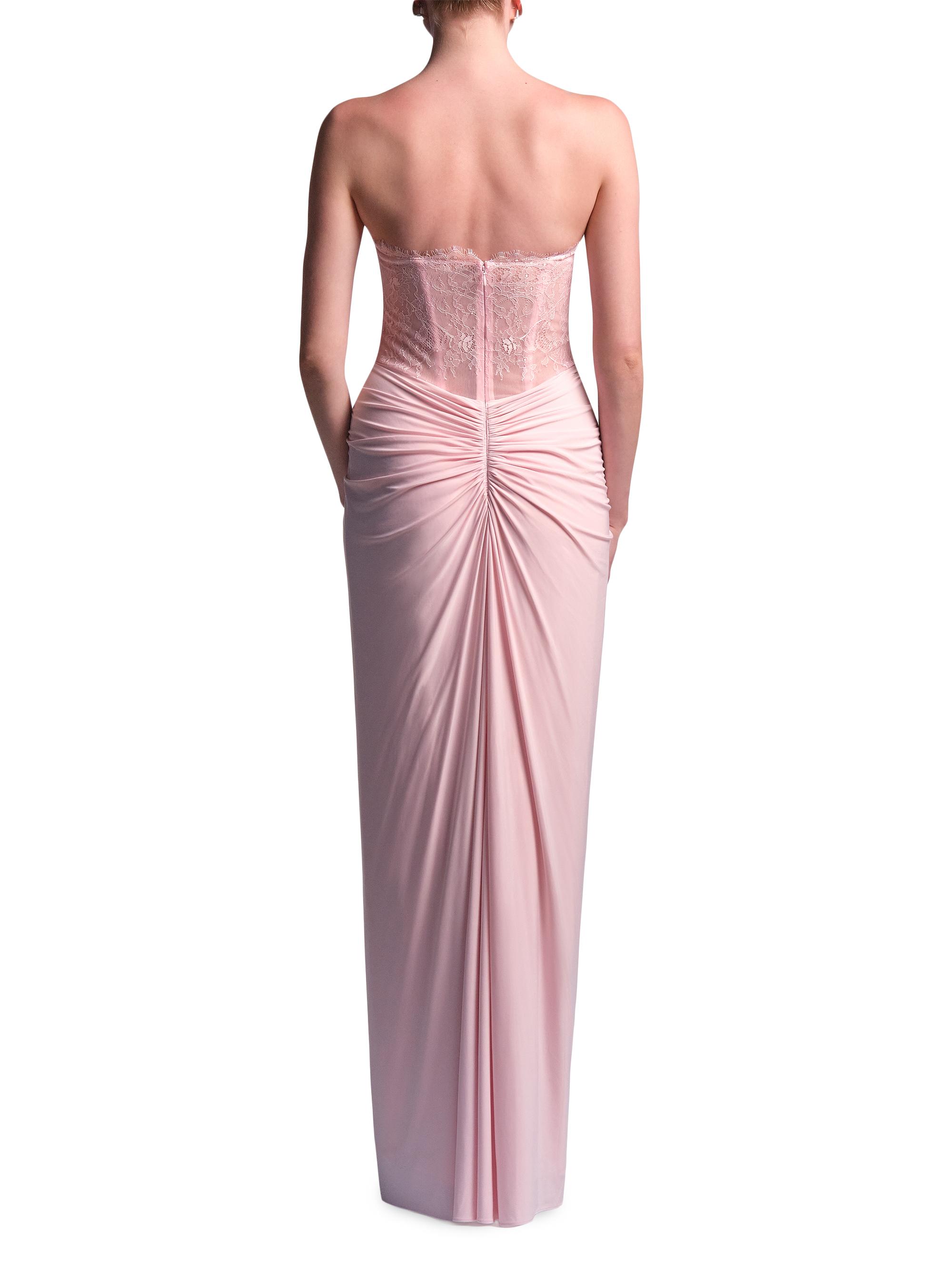 BCBGMAXAZRIA Women's Lace & Jersey Strapless Gown - Quartz Pink | Thumbnail 5