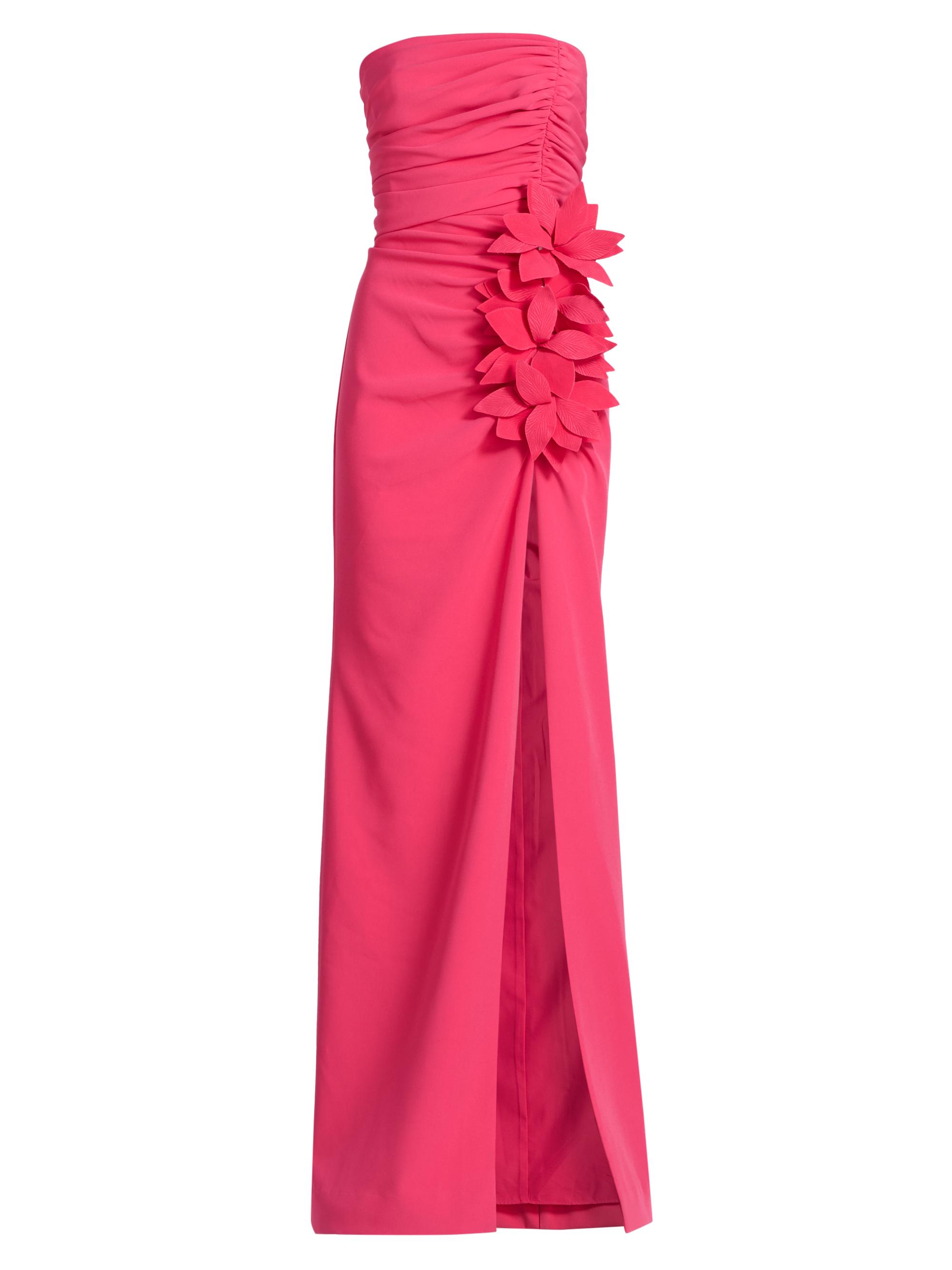 BCBGMAXAZRIA Women's Ruched Strapless Gown - Cherry Blossom
