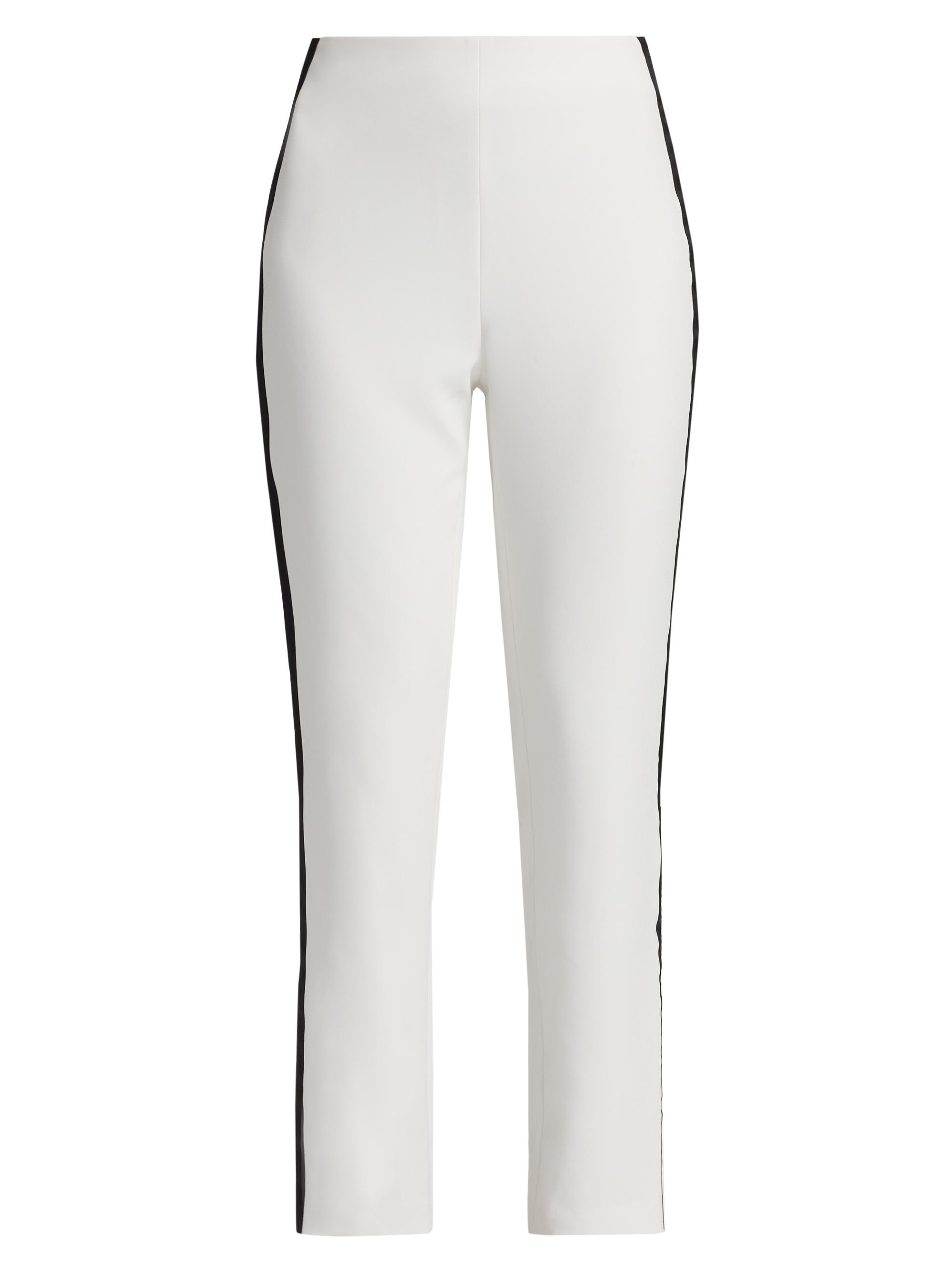 BCBGMAXAZRIA Women's Slim Tapered Tuxedo Pants - White Black | Thumbnail 8