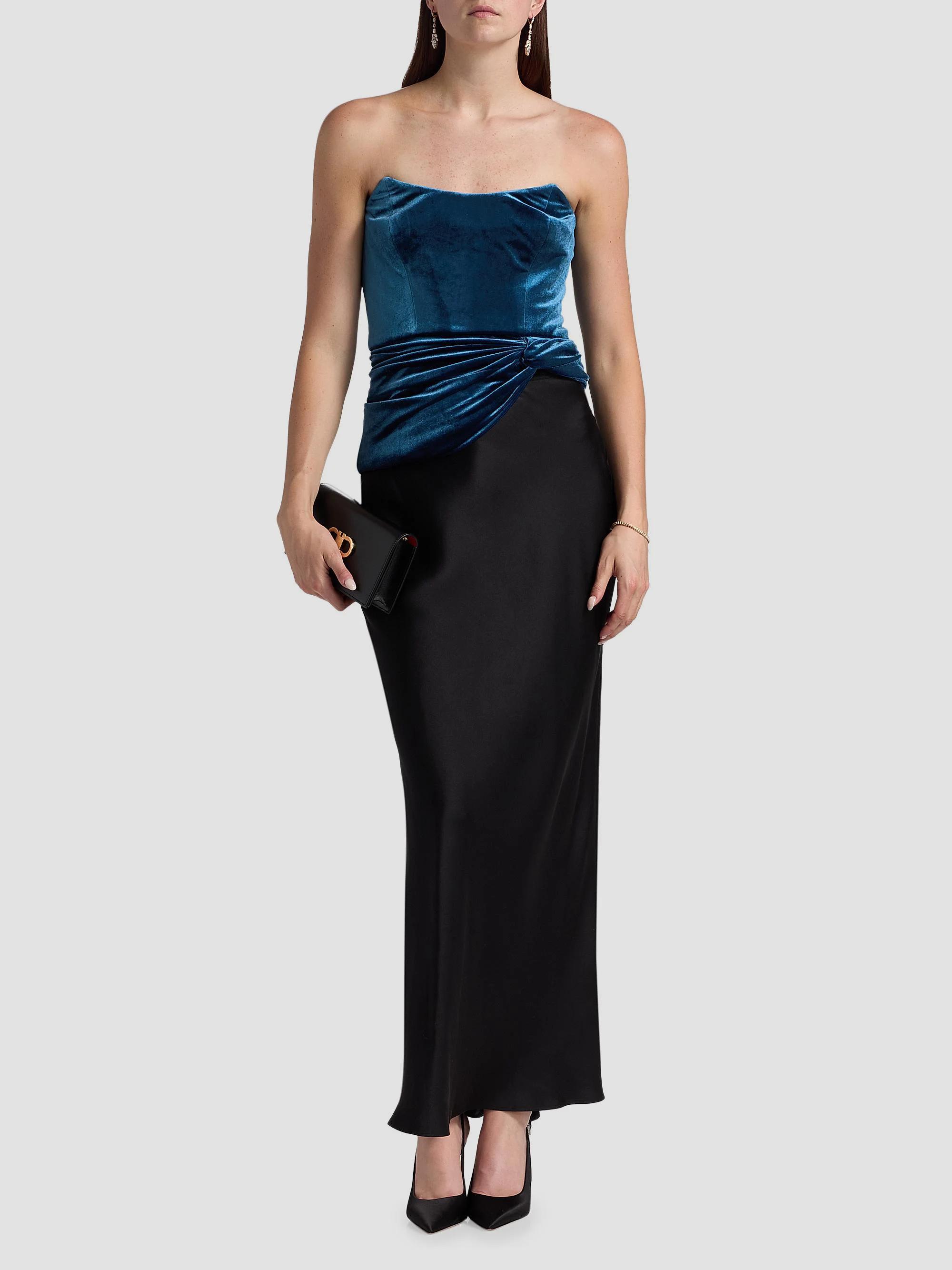 BCBGMAXAZRIA Velvet Twist-Hem Bustier | Saks Fifth Avenue