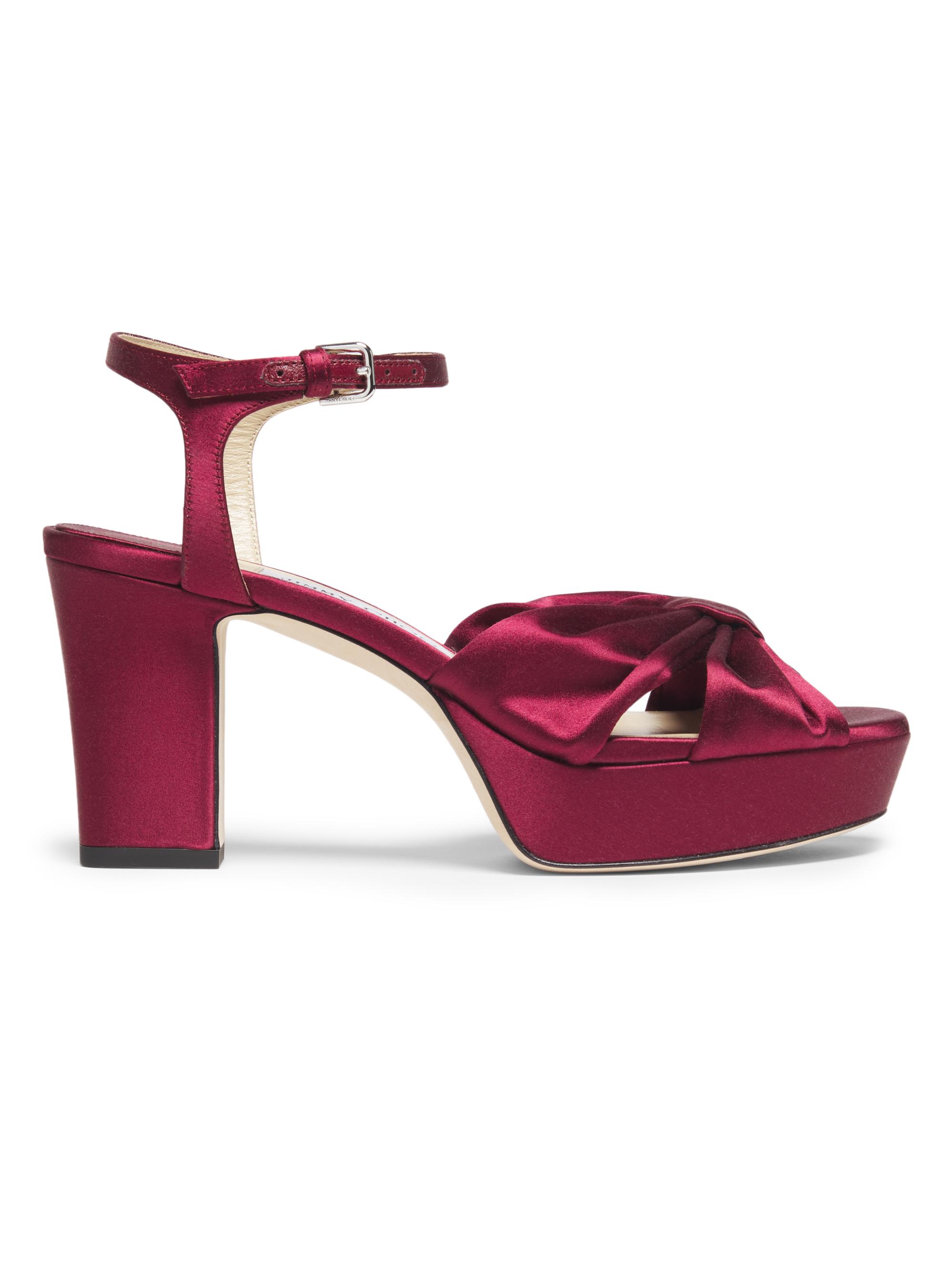 Jimmy Choo Heloise 80MM Satin Platform Sandals | Saks Fifth Avenue