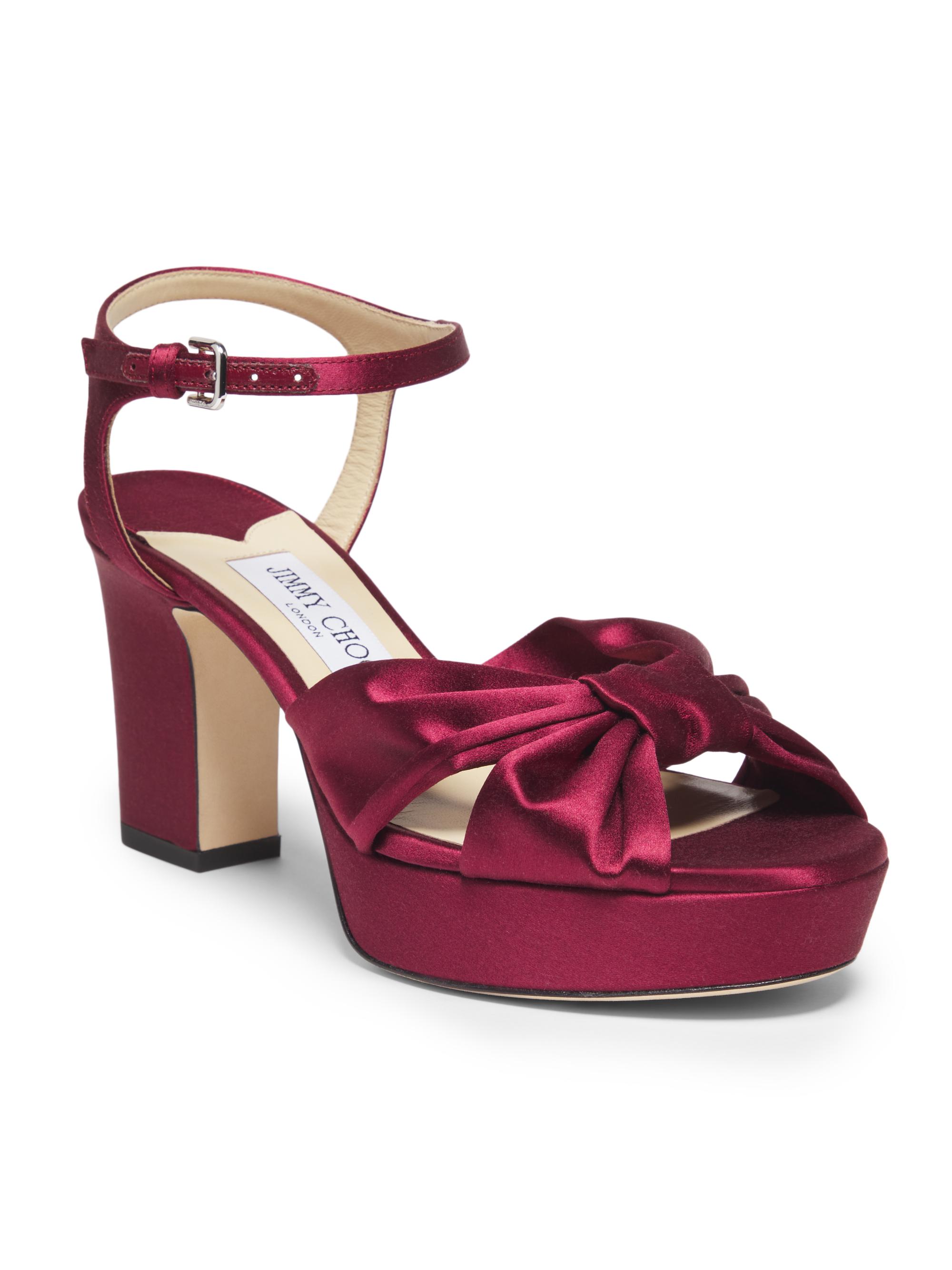 Jimmy Choo Heloise 80MM Satin Platform Sandals | Saks Fifth Avenue