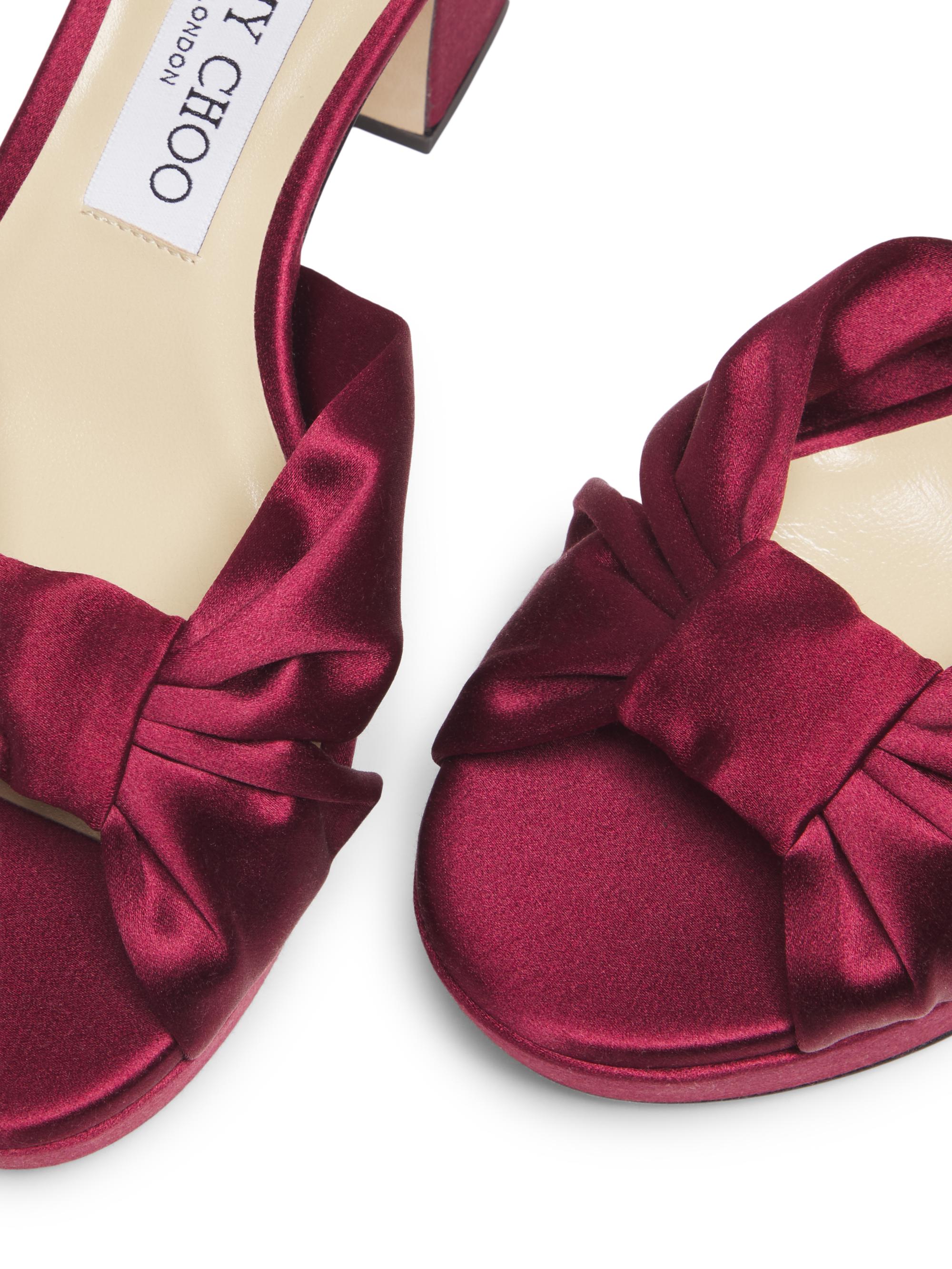 Jimmy Choo Heloise 80MM Satin Platform Sandals | Saks Fifth Avenue