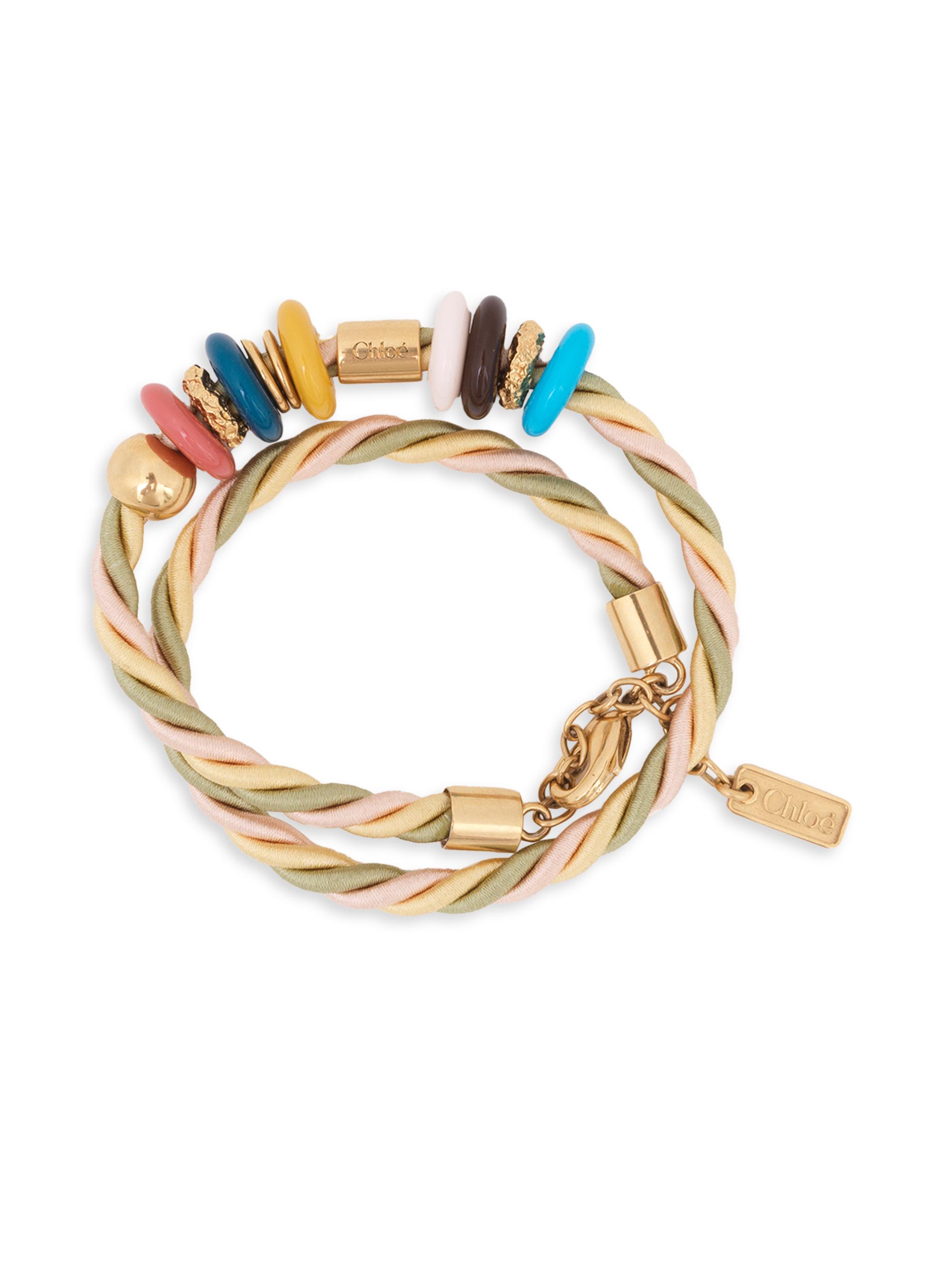 Chloé Women's Plage Goldtone & Beaded Bracelet - Multicolor Beige