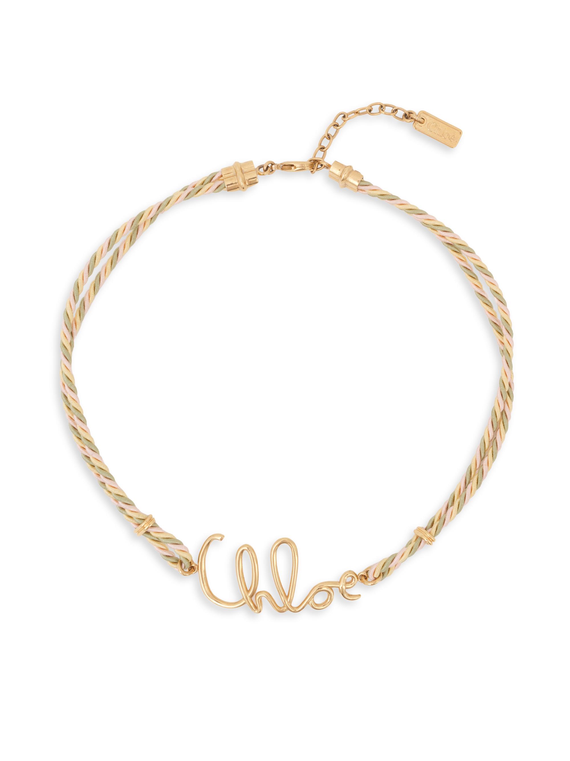 Chloé Women's Plage Goldtone Logo Woven Necklace - Multicolor Beige