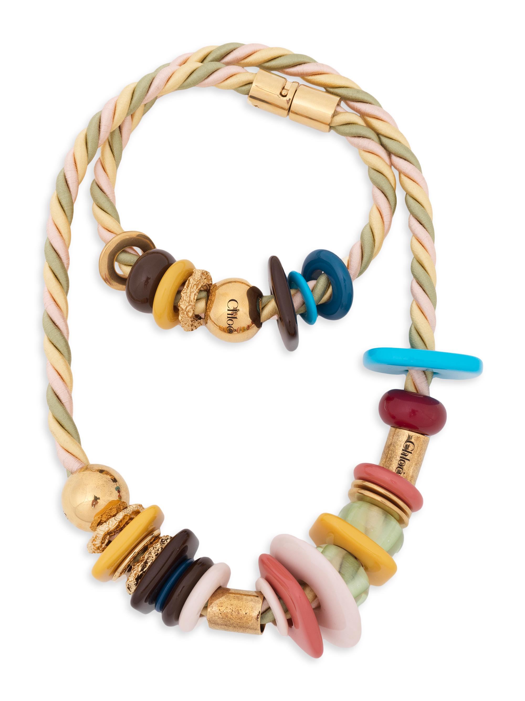 Chloé Women's Plage Goldtone & Beaded Necklace - Multicolor Beige