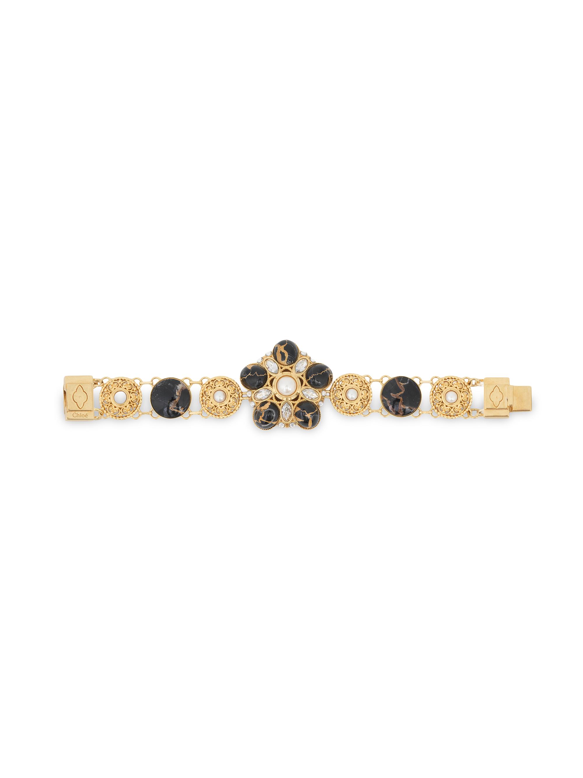 Chloé Women's Magnificent Goldtone, Marble & Crystal Chain Bracelet - Gold And Black