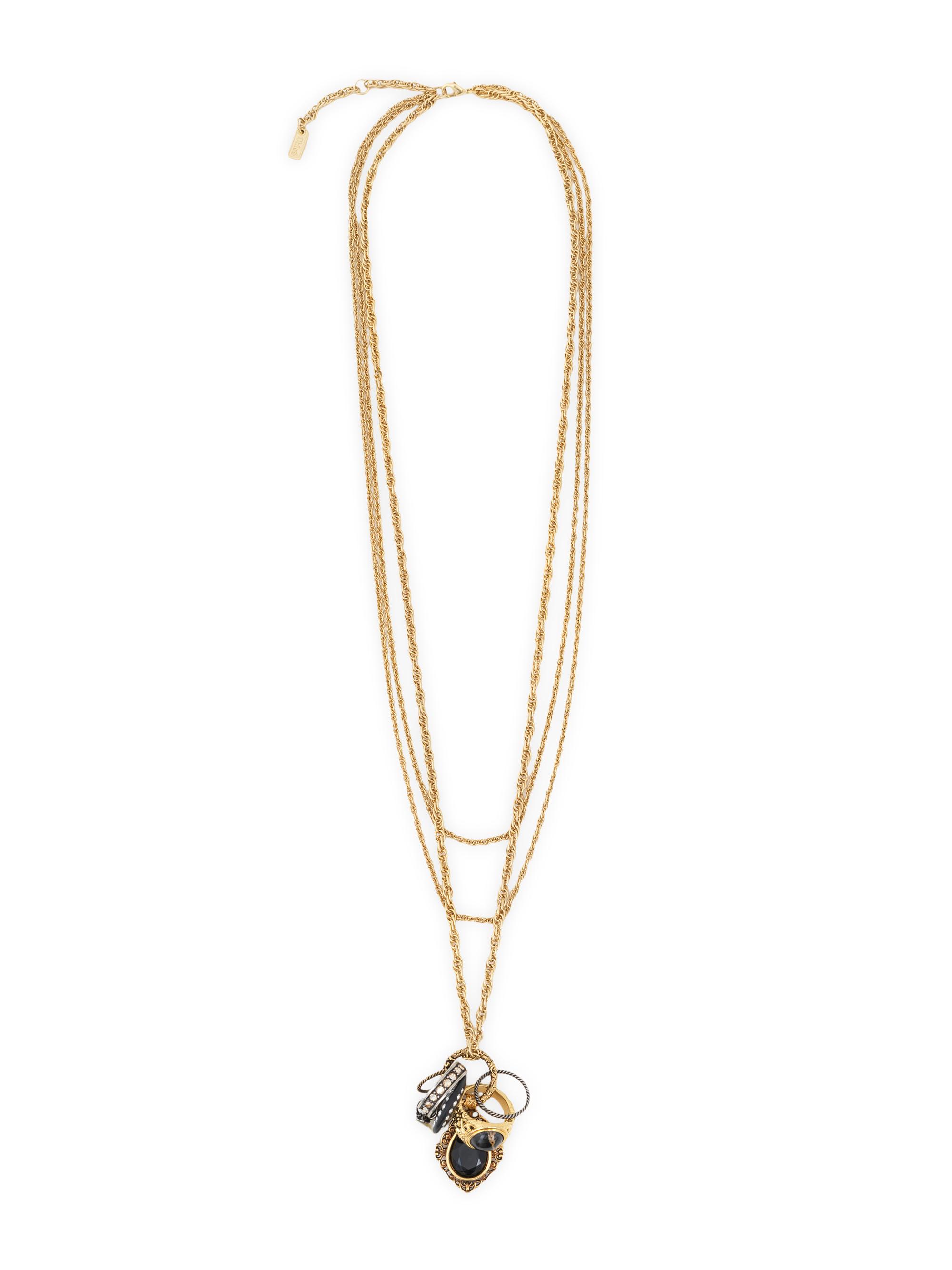 Chloé Women's Goldtone, Imitation Pearl, Resin & Crystal Pendant Necklace - Gold Palladium And Black