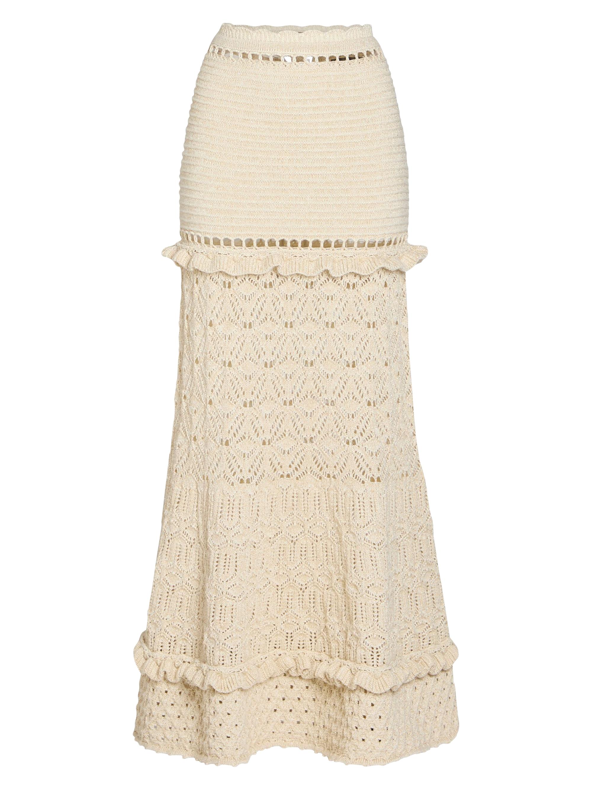 Retrofête Women's Magdalena Crochet Skirt -  Gold