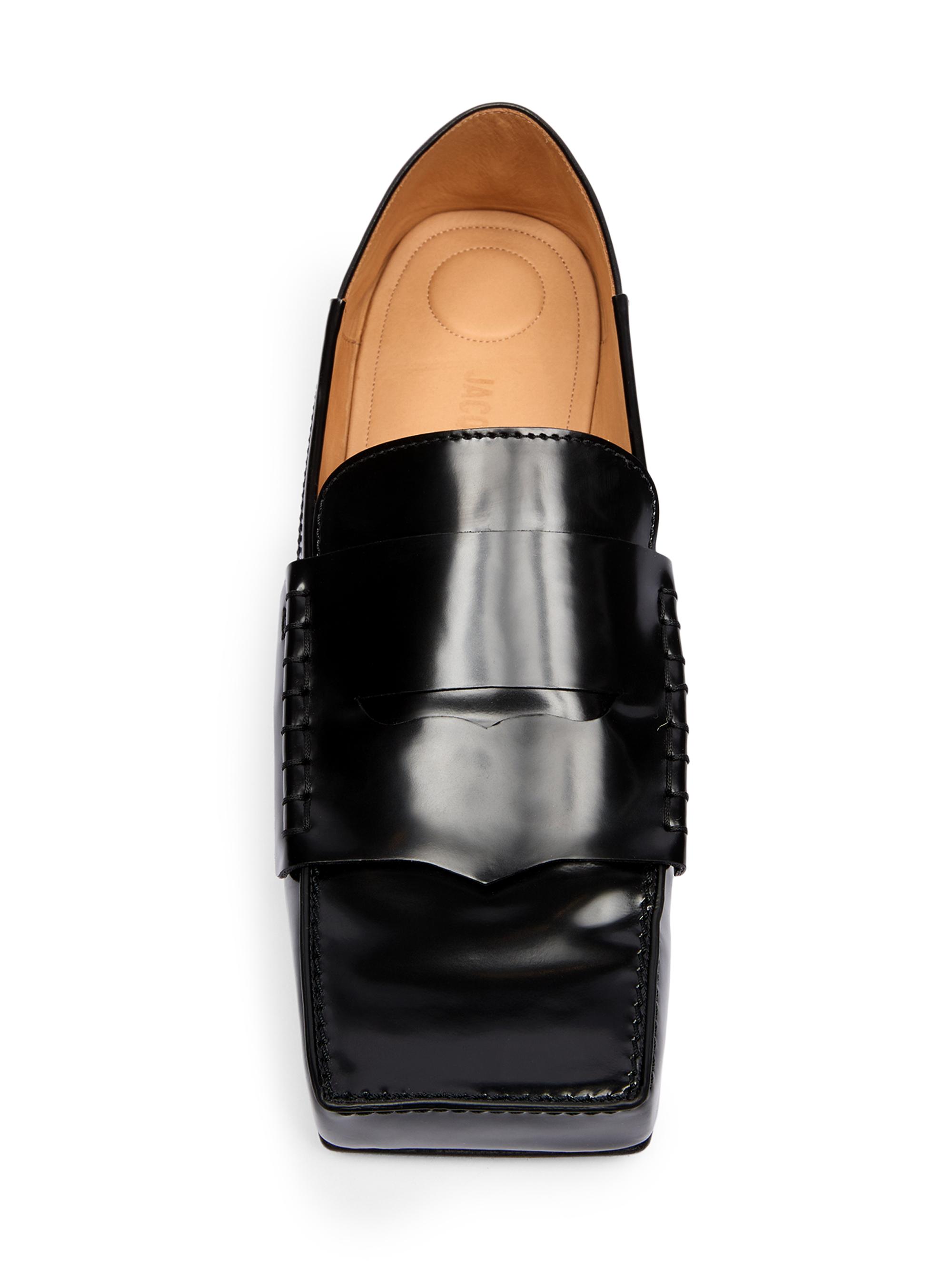 Jacquemus Square-Toe Patent Leather Loafers | Saks Fifth Avenue