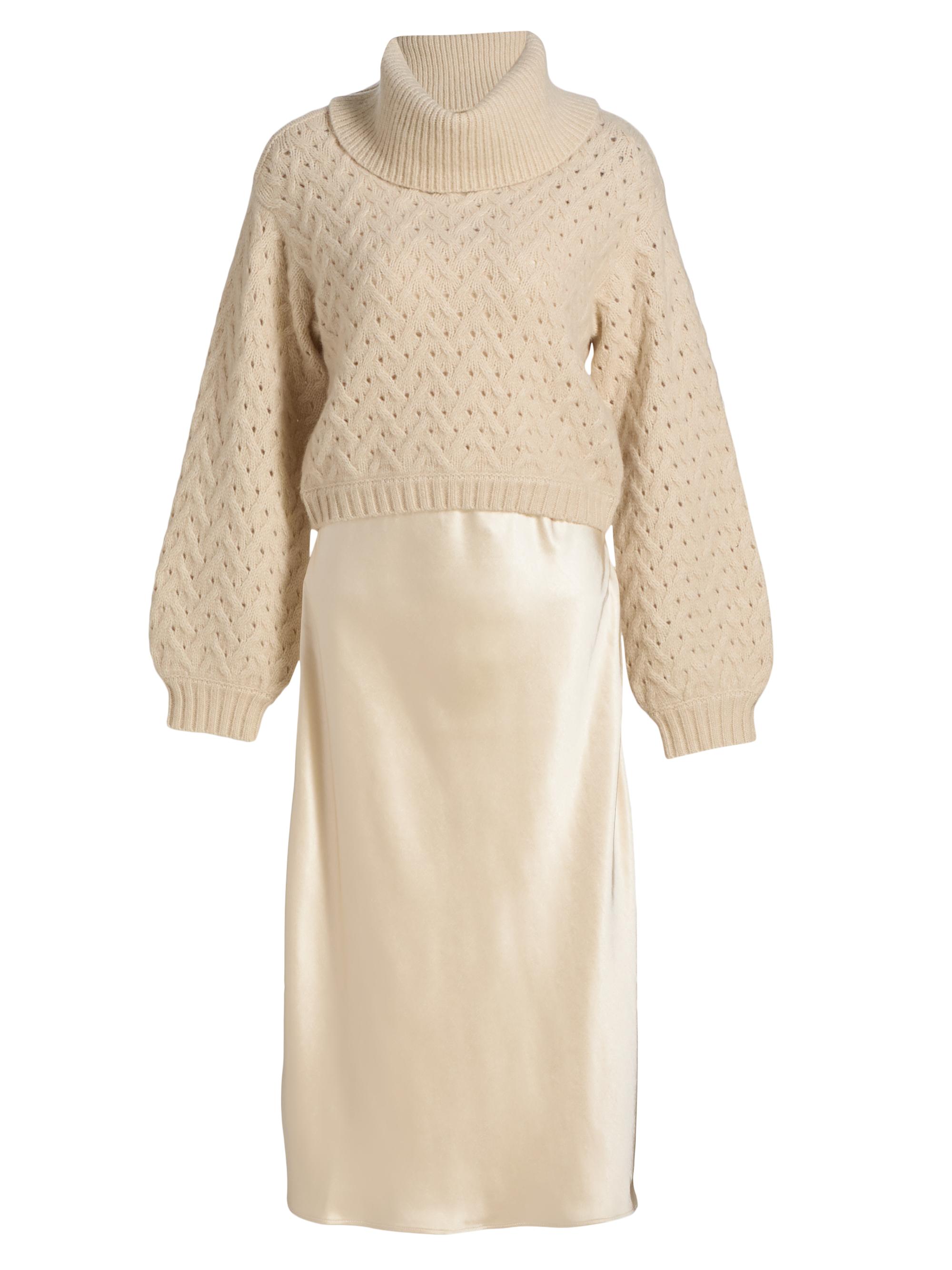 dh New York Women's Ani Sweater & Slip Dress Set - Parchment Combo