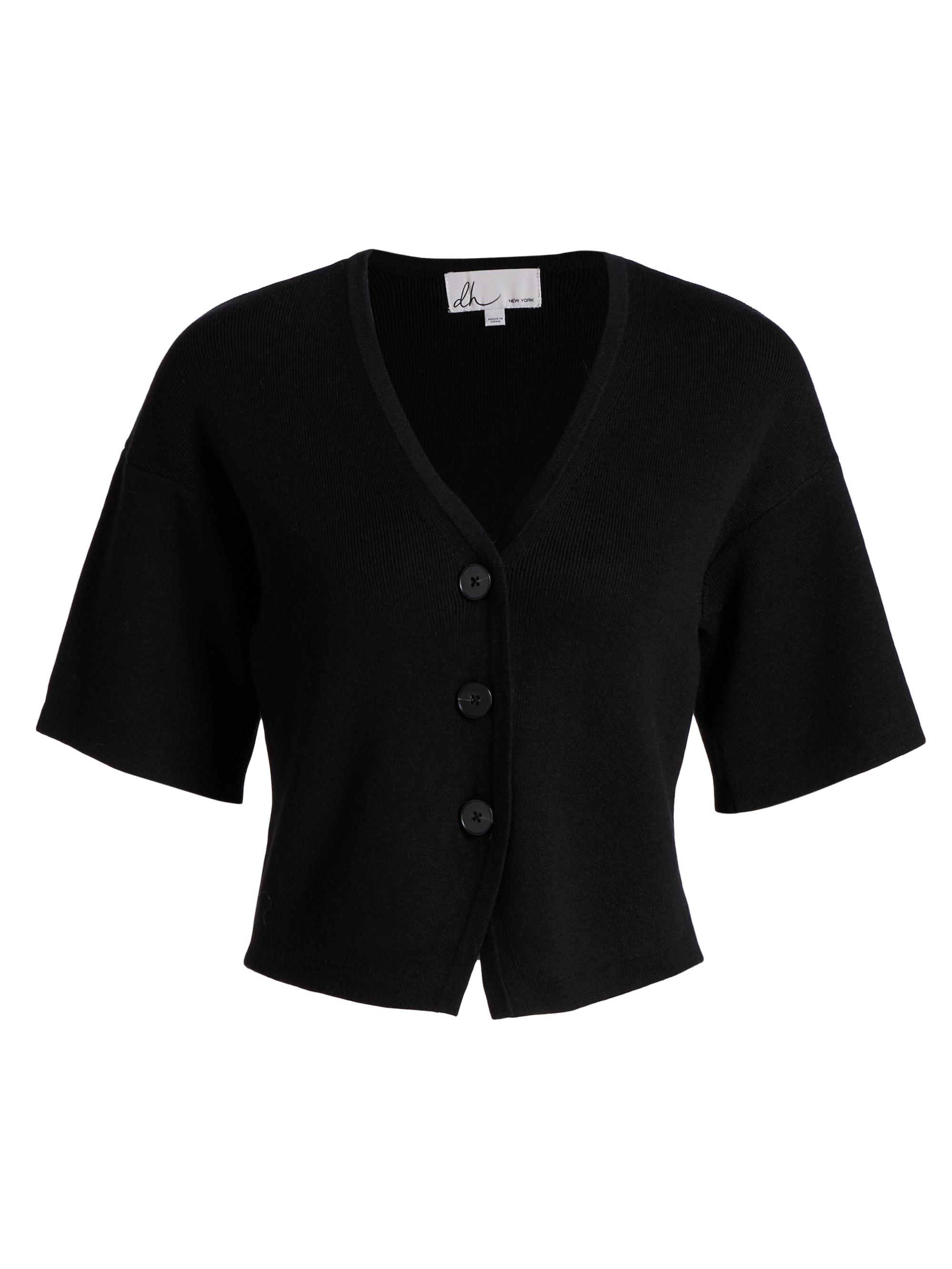 dh New York Women's Suzette Ribbed Top - Black