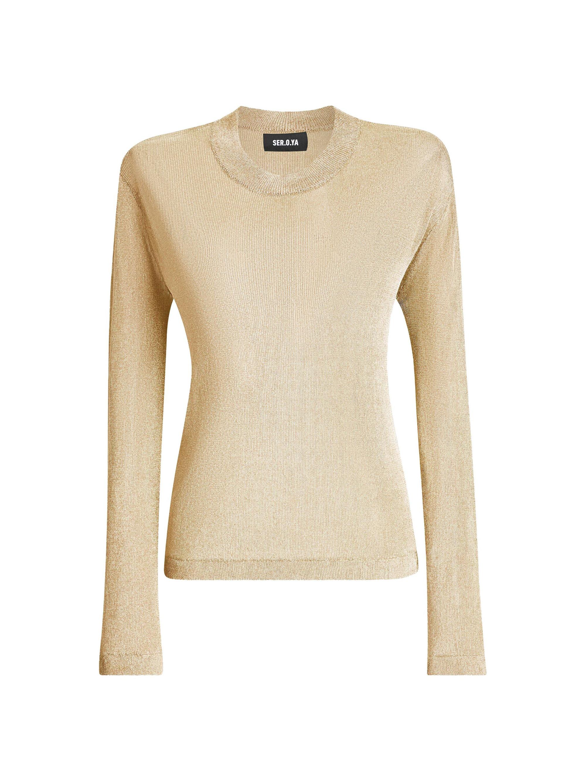 Ser.o.ya Women's Hana Metallic Knit Top - Gold