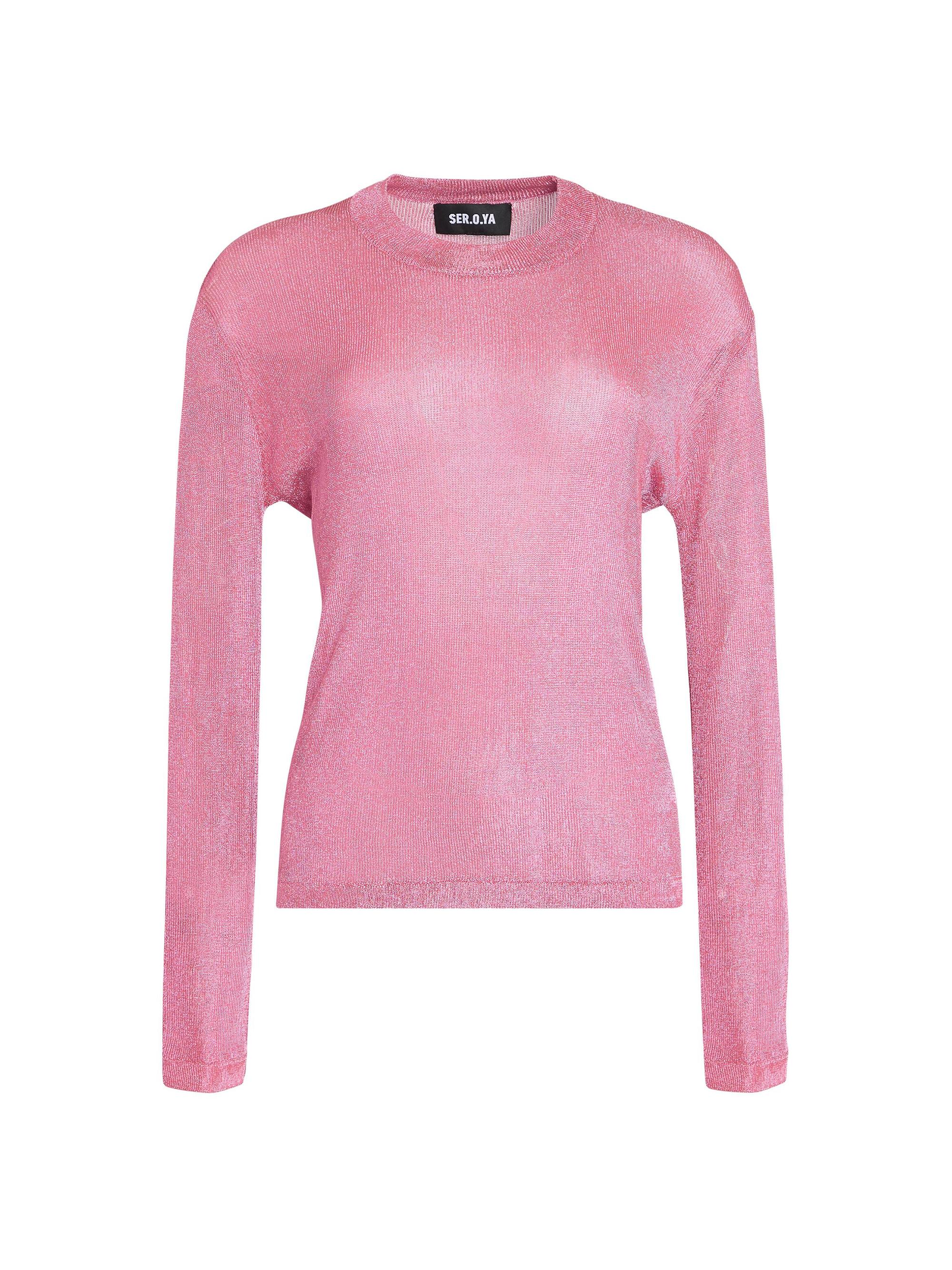 Ser.o.ya Women's Hana Metallic Knit Top - Bubblegum Pink