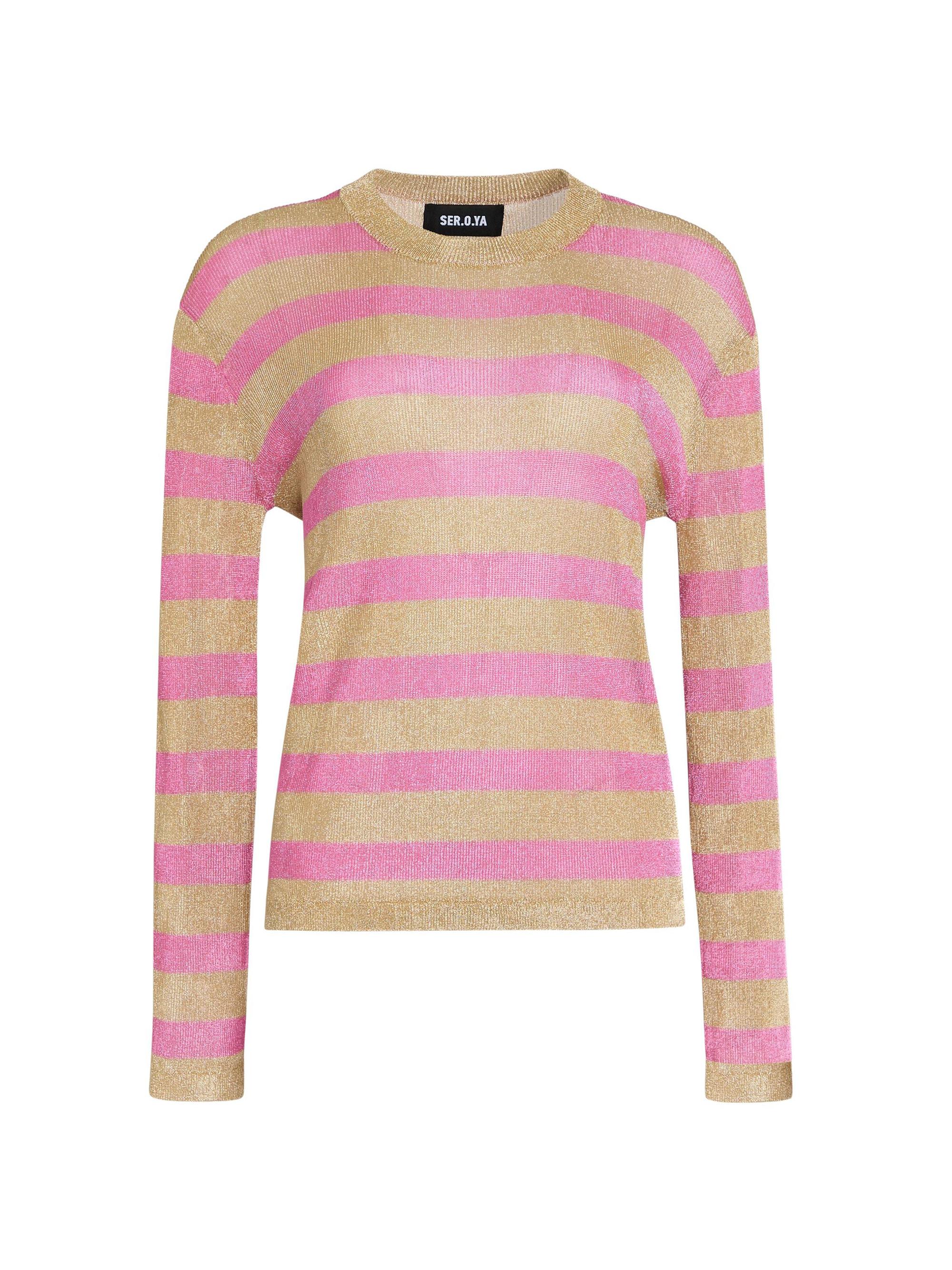 Ser.o.ya Women's Hana Metallic Knit Top - Gold Bubblegum