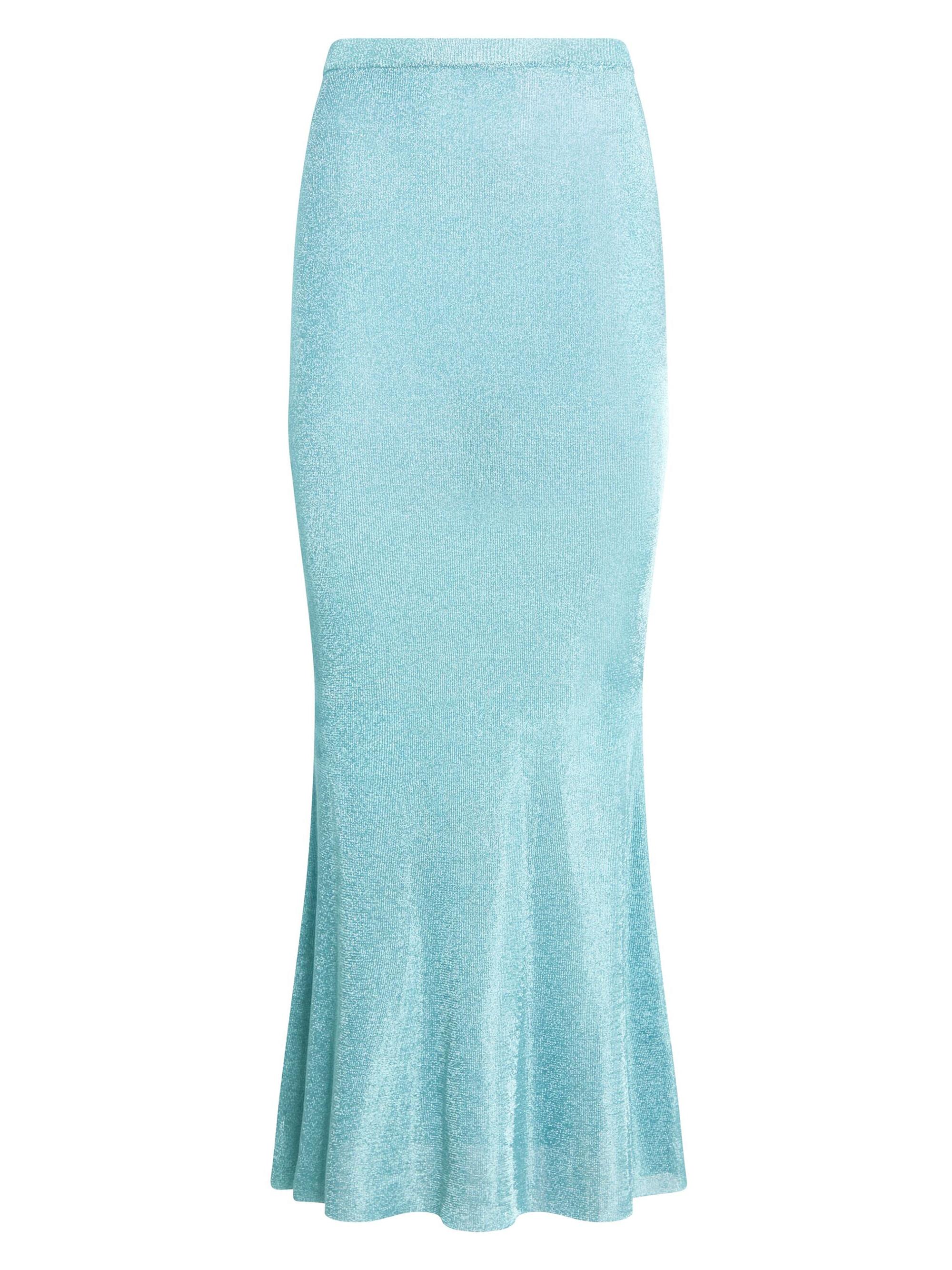 Ser.o.ya Women's Harmony Metallic Knit Skirt - Frosted Sea