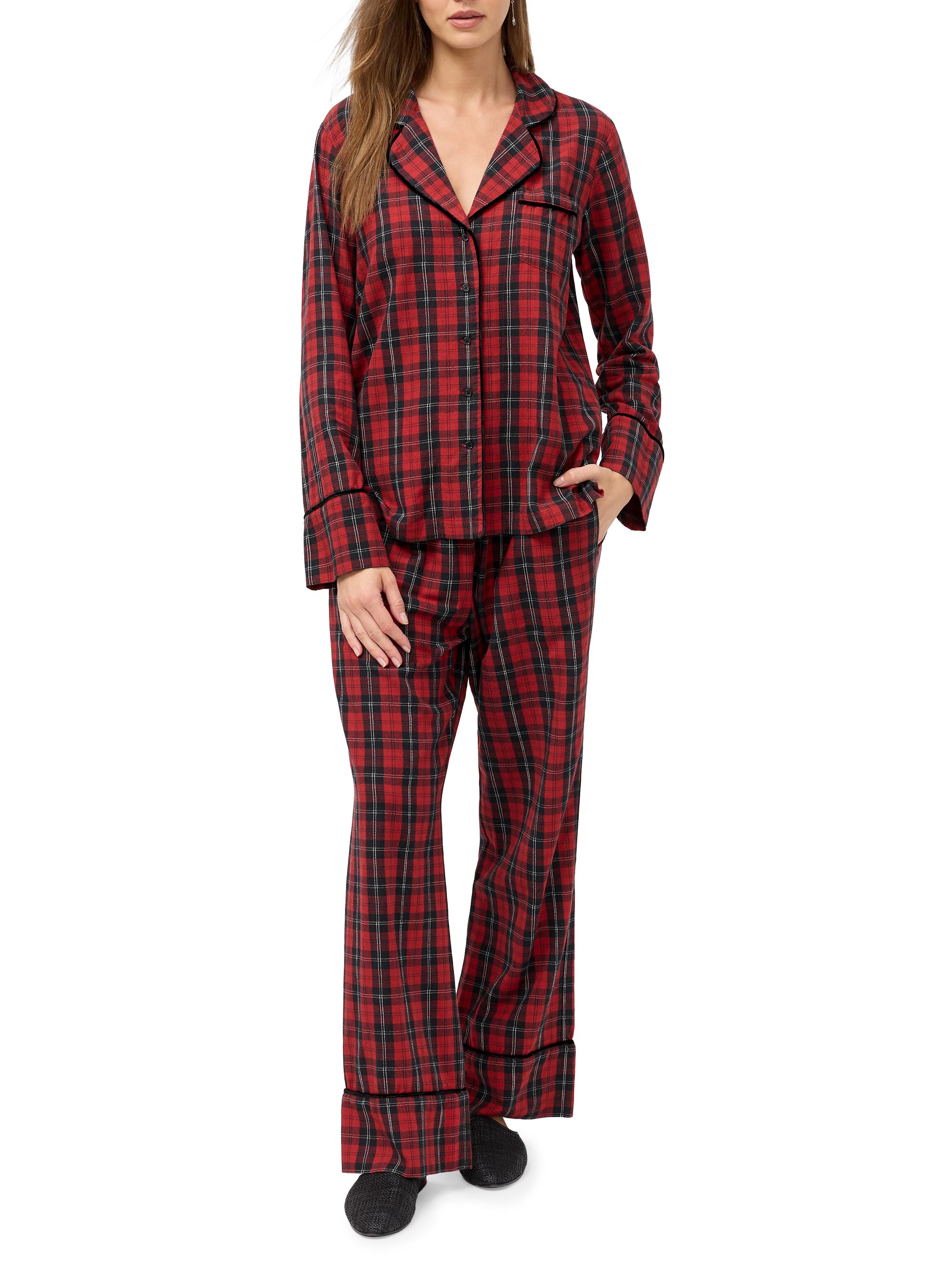 Johnny Was Women's Zariah Floral & Plaid Cotton-Bend Long Pajamas - Zariah