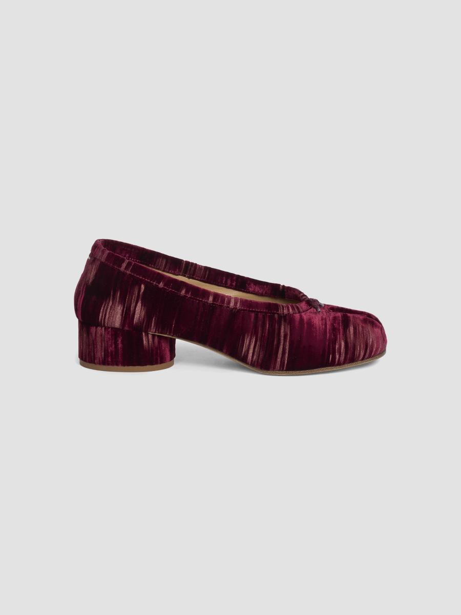 Maison Margiela Tabi Ballerina 35MM Textured Velvet Pumps | Saks