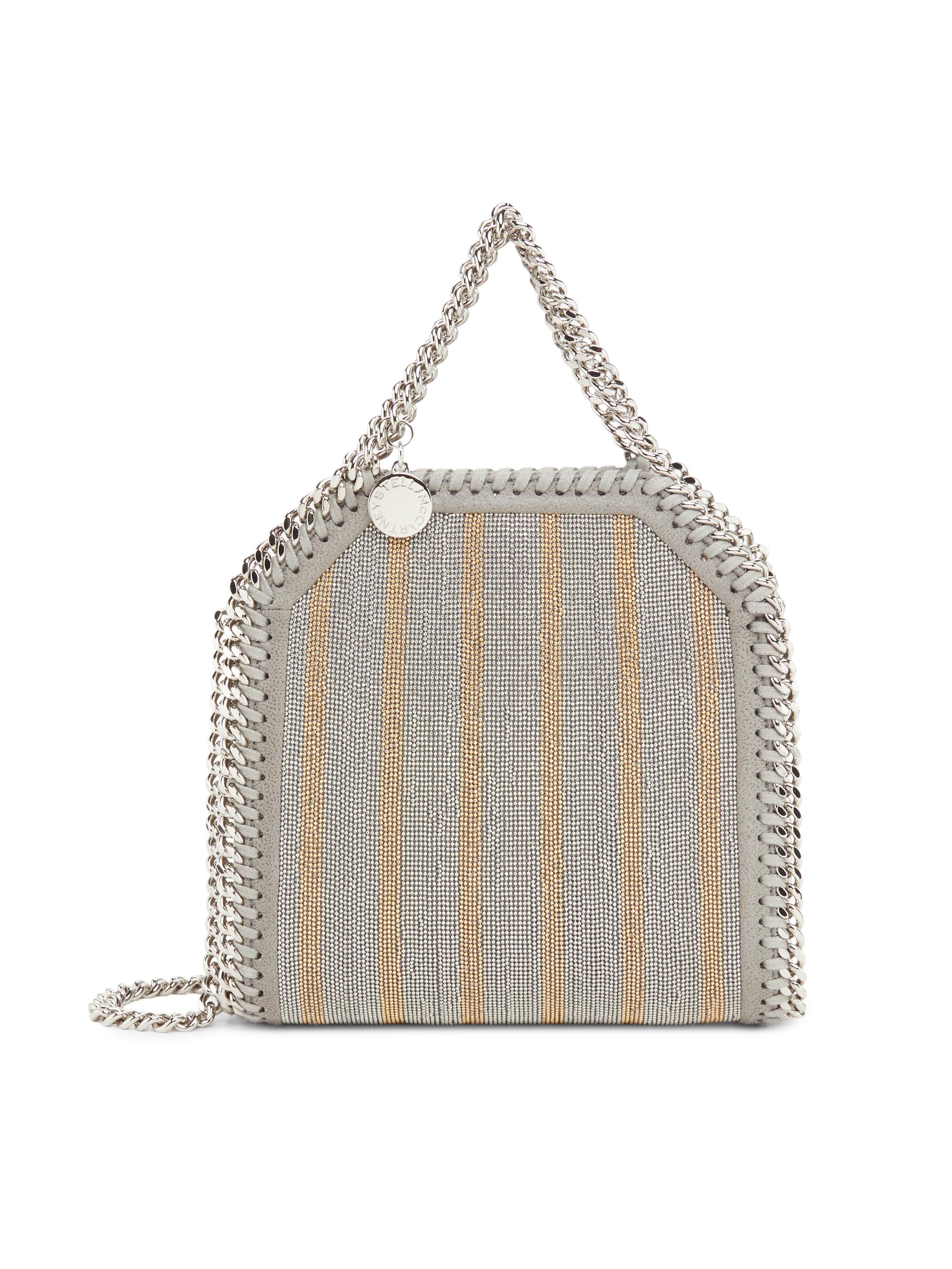 Stella McCartney Women's Falabella Tiny Stripe Bag - Light Grey