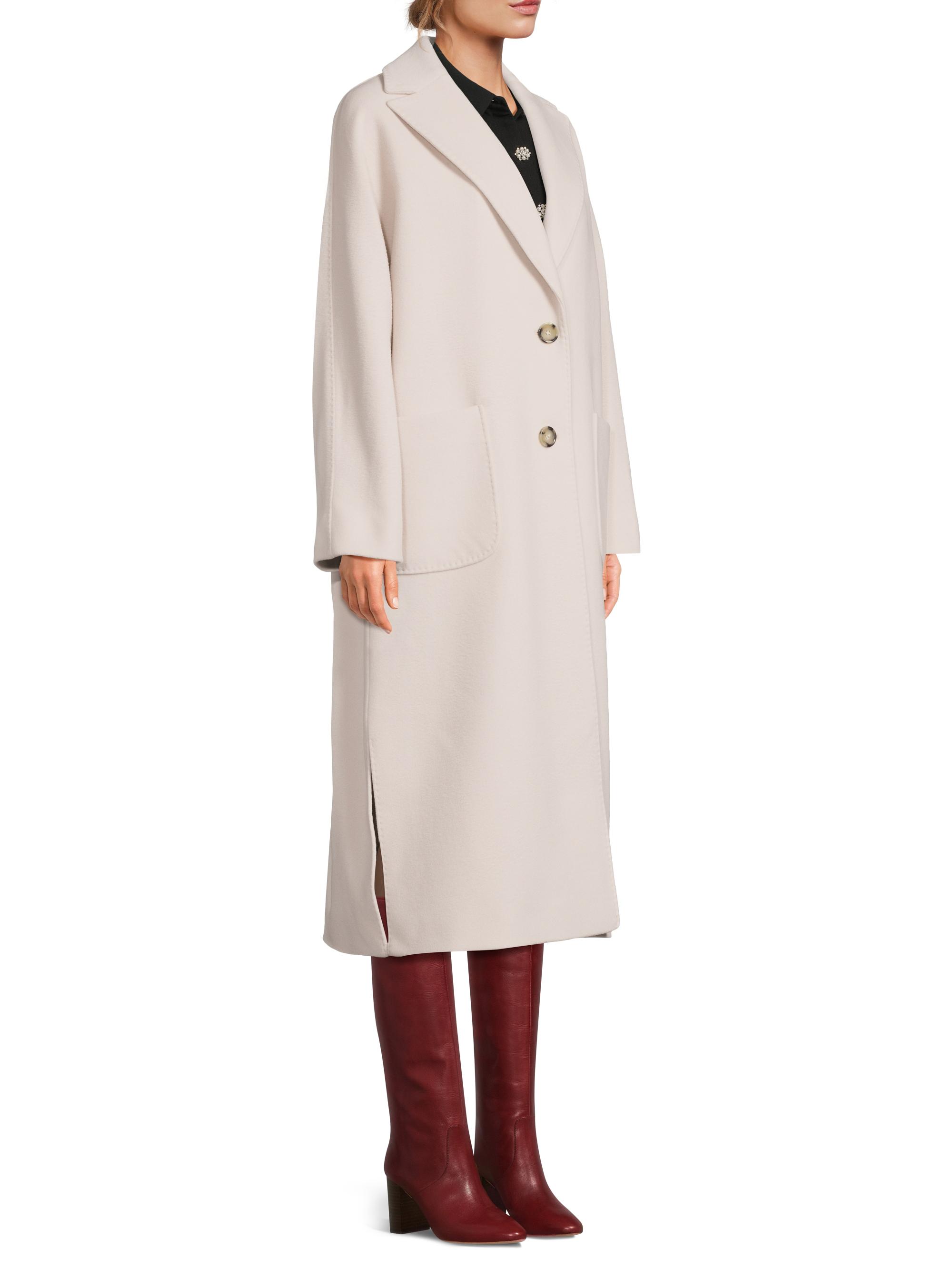 CLANE RIB COLLAR WOOL LONG COAT アイボリー Cinzia Rocca Icons Wool-Blend Long Coat | Saks Fifth Avenue