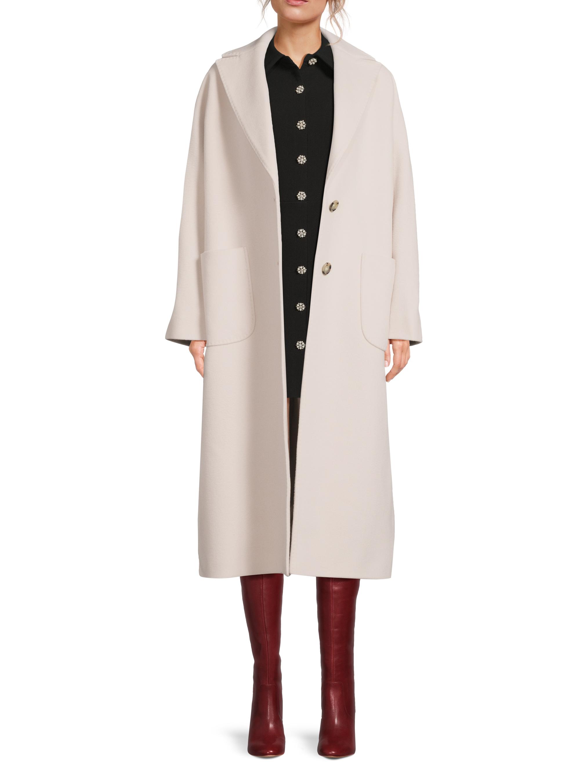 CLANE RIB COLLAR WOOL LONG COAT アイボリー CLANE - エリリブニットシングルコート - RIB COLLAR WOOL LONG COAT