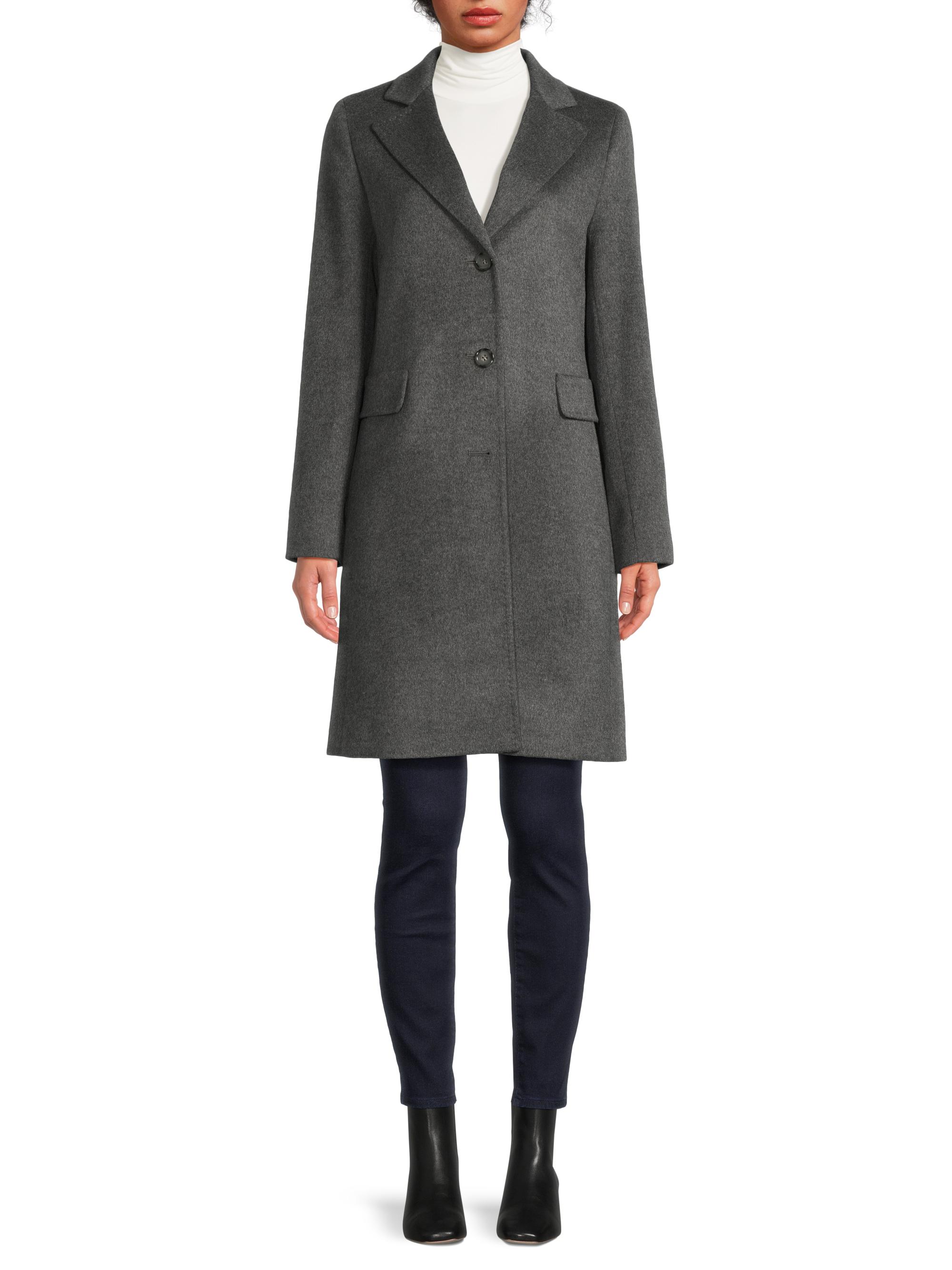 新品タグ付　イタリア製　CINZIA ROCCA　ロングコート　高級　グレー　艶 Cinzia Rocca Icons Wool-Cashmere Mid-Length Coat | Saks Fifth Avenue