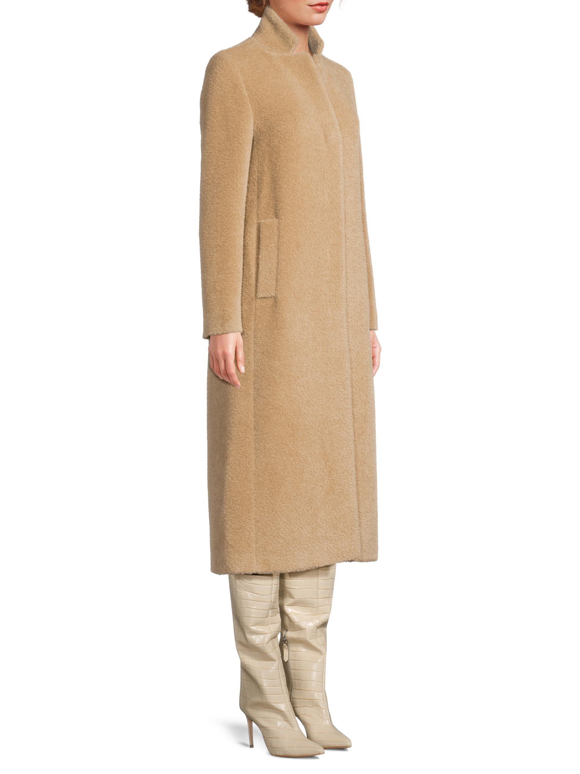 stand collar wool coat フリーサイズ　ベージュ FINE】wool minimal stand collar coat/2color | F