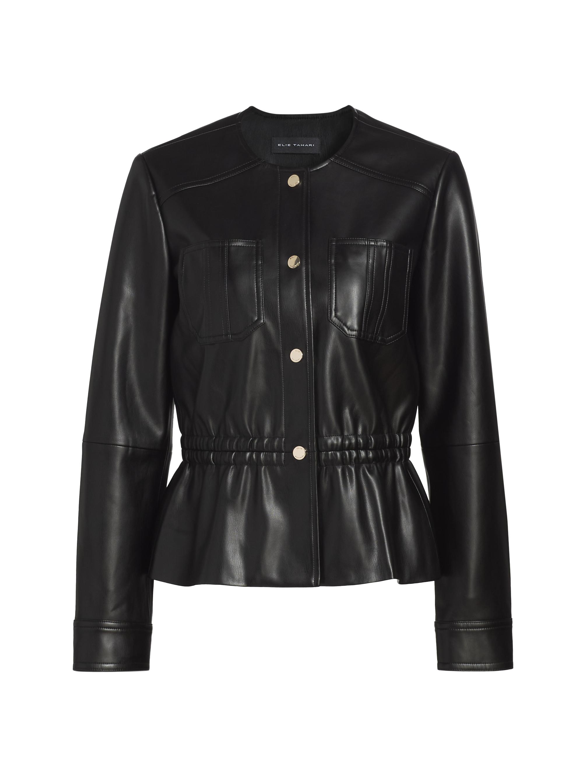 Elie Tahari Women's Aliza Faux-Leather Jacket - Noir