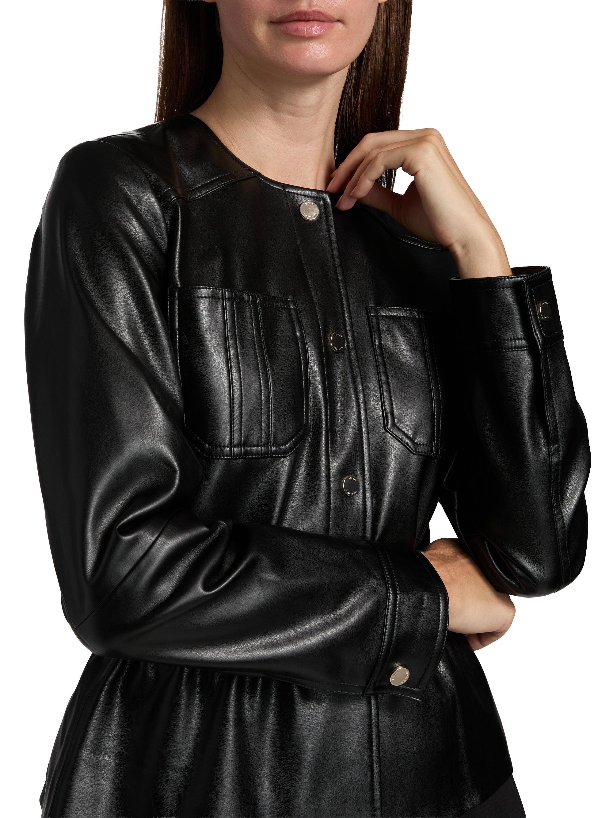 Elie Tahari Aliza Faux Leather Women Jacket - Noir