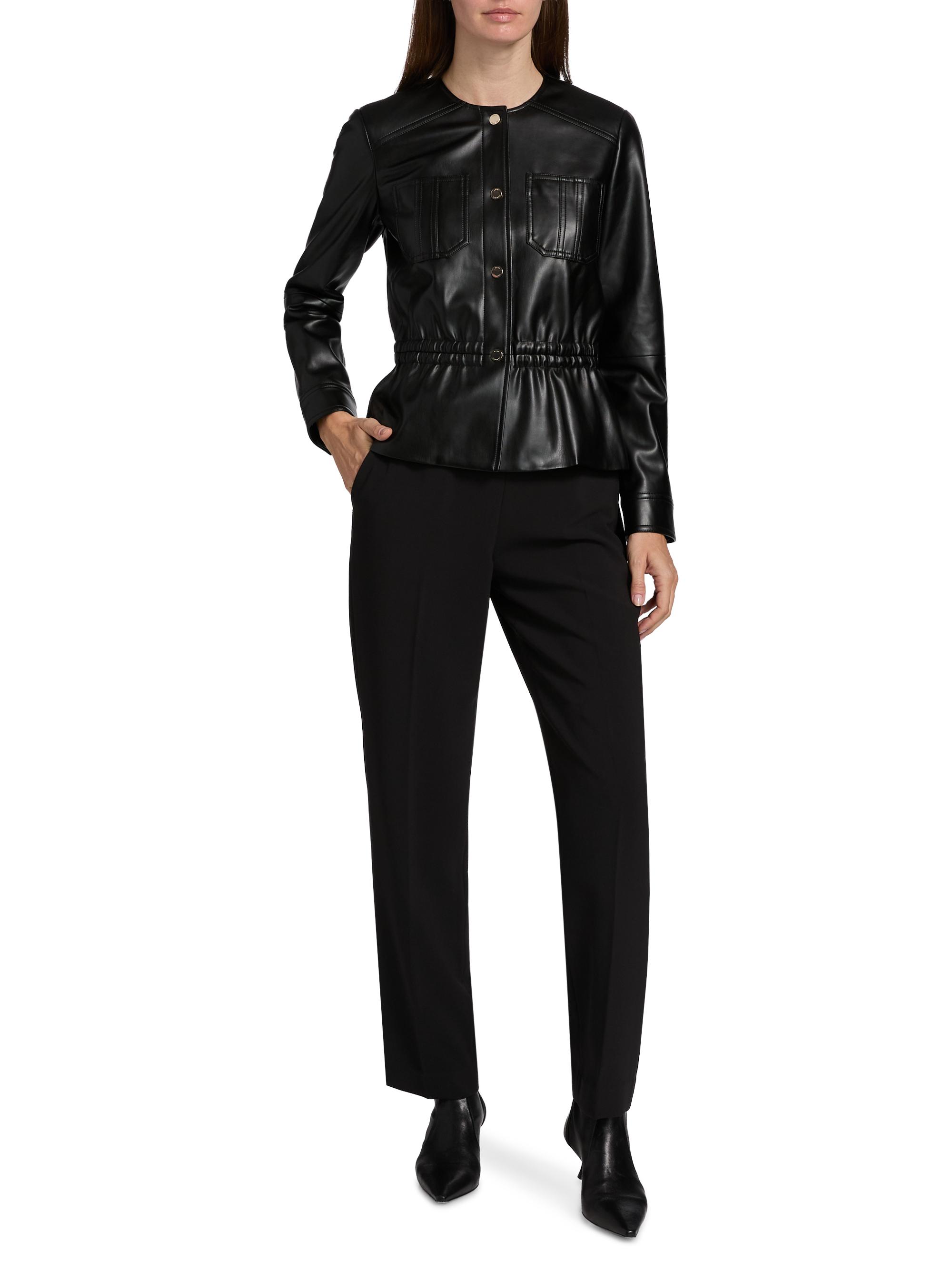 Elie Tahari Aliza Faux Leather Women Jacket - Noir