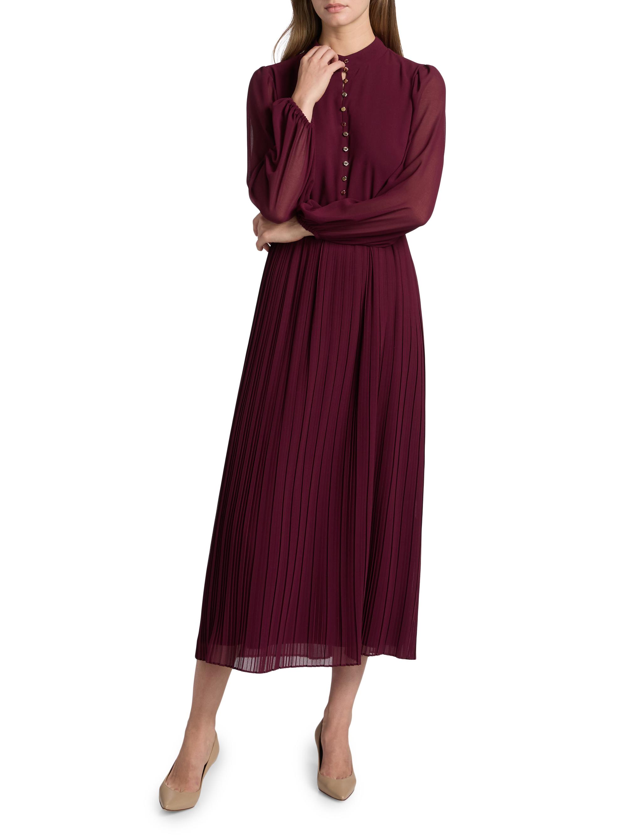 chinese dress ladies Plum Long Sleeve Belted Midi Dress – AX Paris main image 0