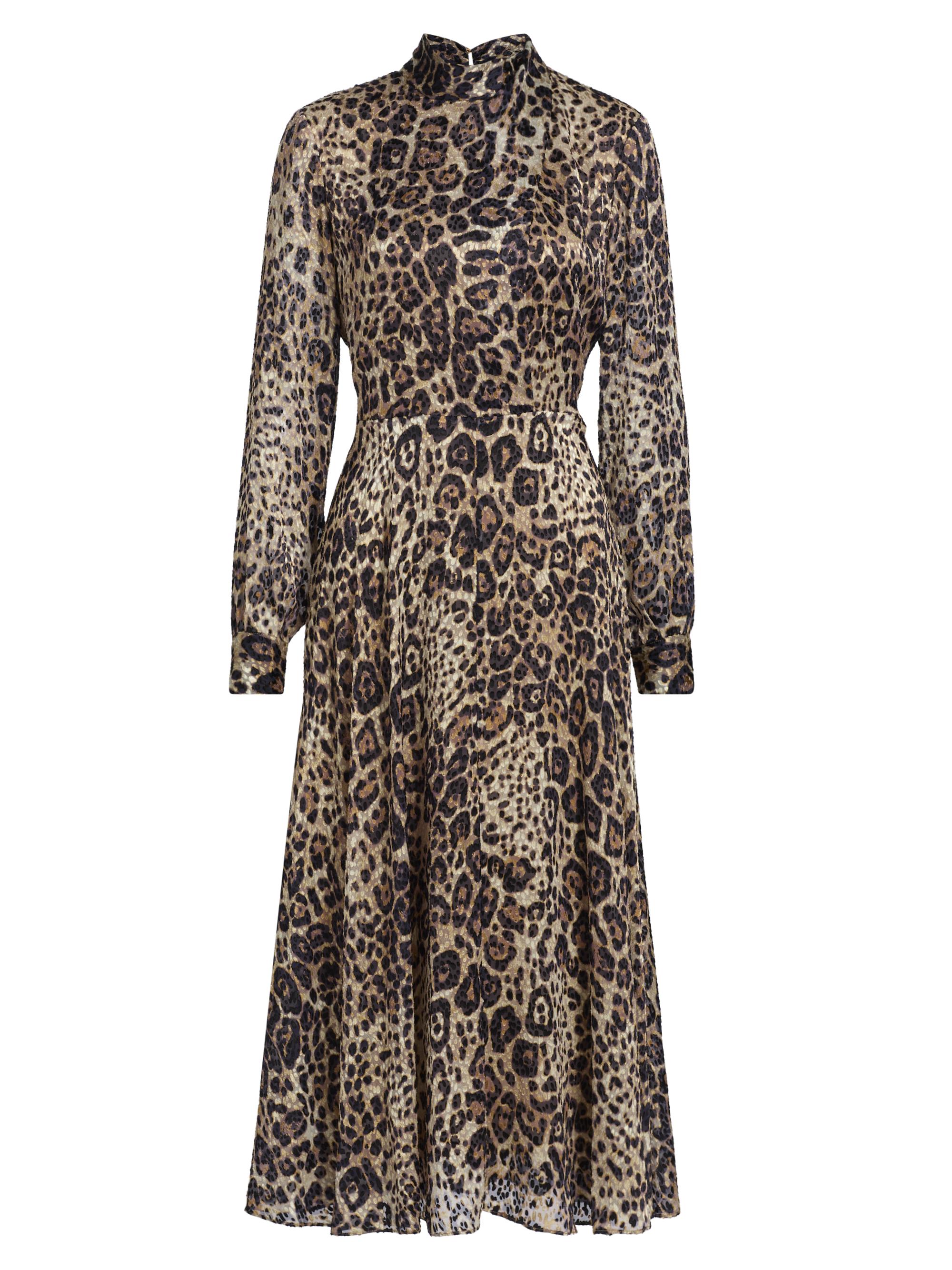 Elie Tahari Women's Nomi Leopard-Printed Silk-Blend Midi-Dress - Imperial Leopard Print