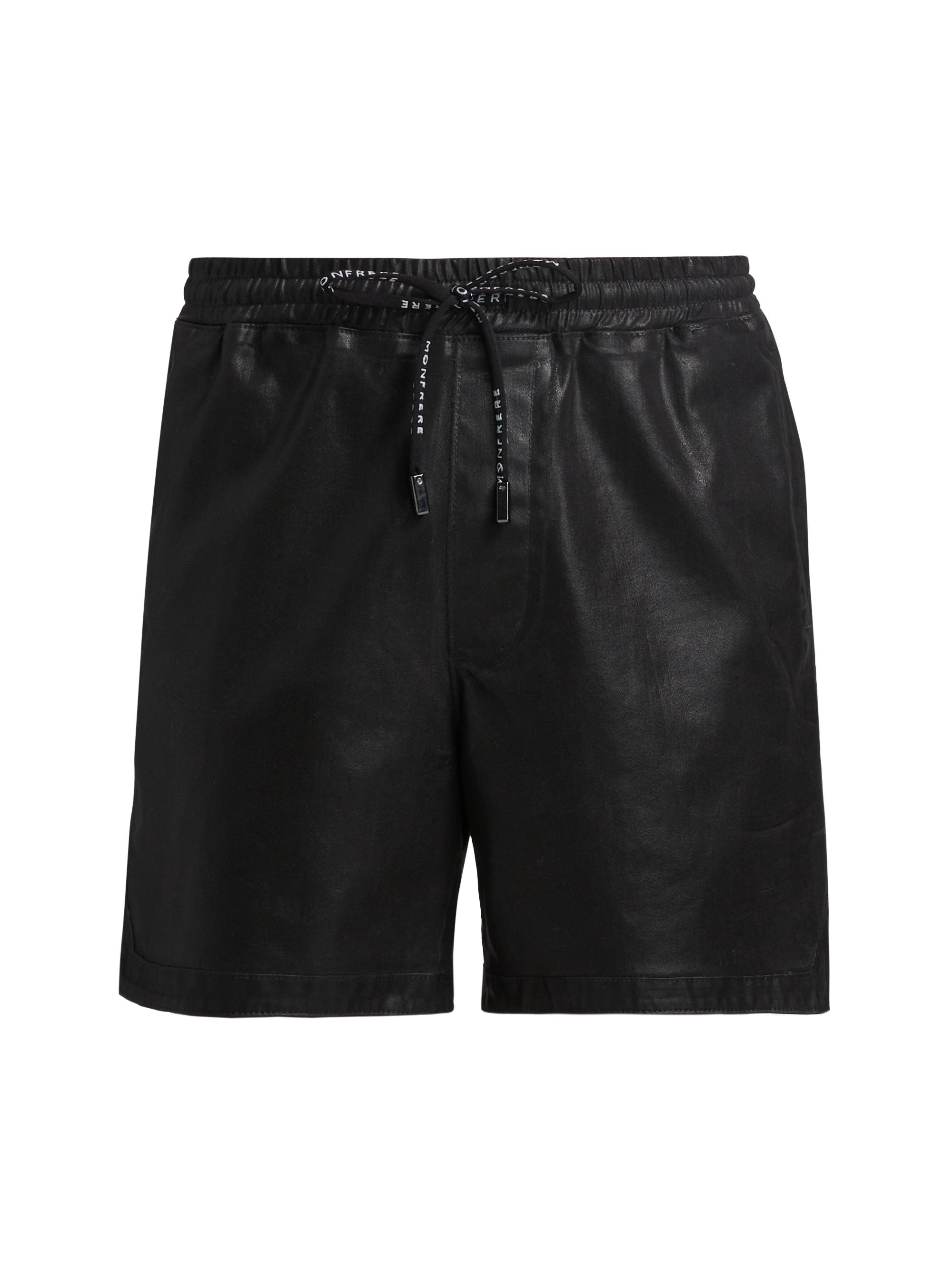 Monfrère Men's West Slim-Fit Drawstring Shorts - Coated Noir