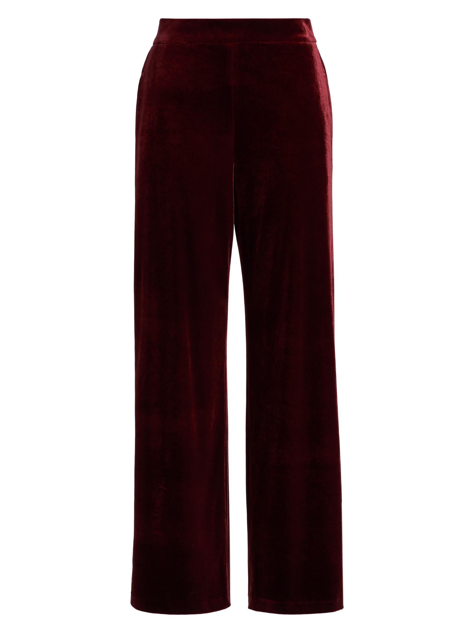 Elie Tahari Women's Lucia Velvet Straight Pants - Bordeaux