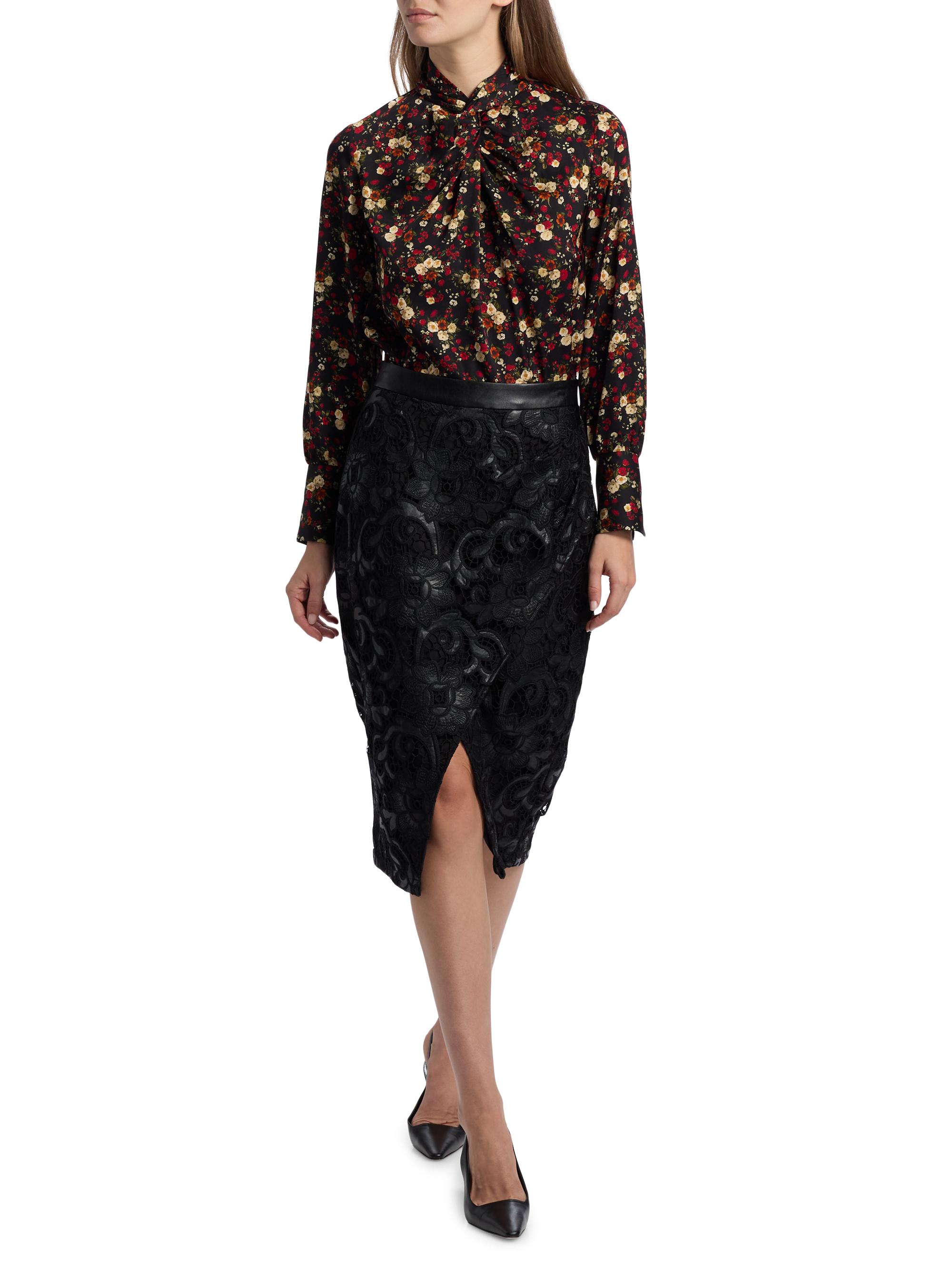 Elie Tahari Vivienne Wrap-Front Lace Midi-Skirt | Saks Fifth Avenue