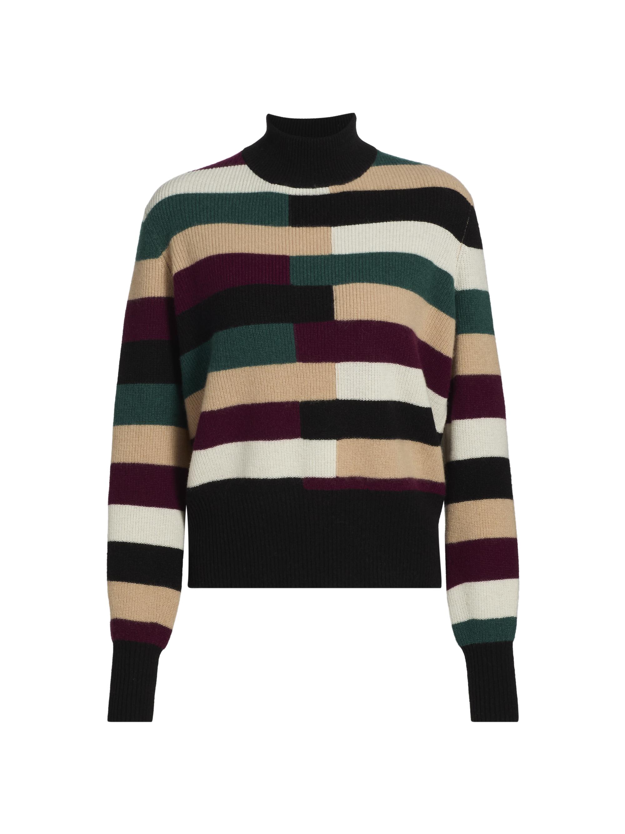 Elie Tahari Women's Phoenix Colorblocked Cashmere Sweater - Noir Berry