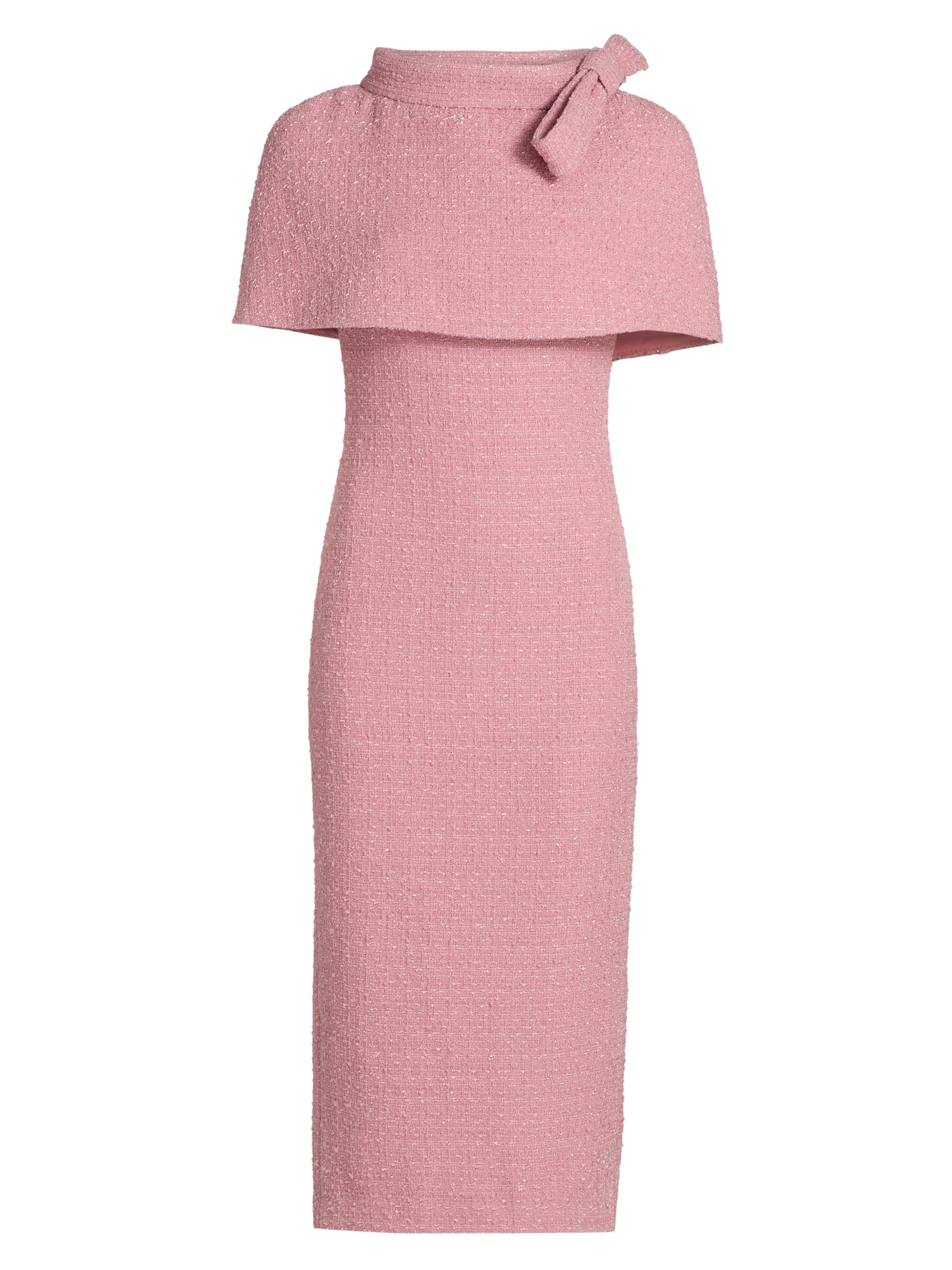 Badgley Mischka Women's Bouclé Capelet Midi-Dress - Rose
